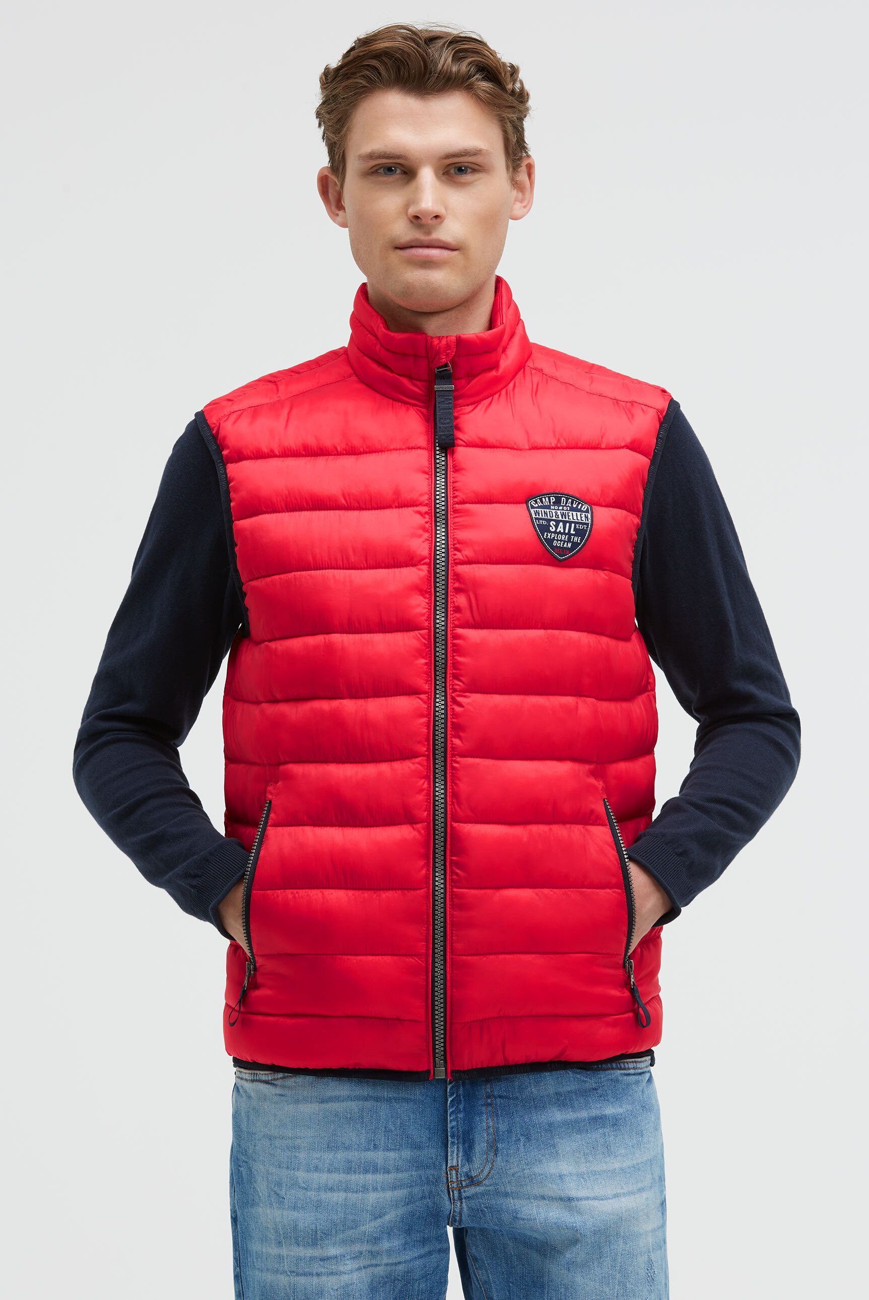 CAMP DAVID Steppweste mit elastischem Saumabschluss
