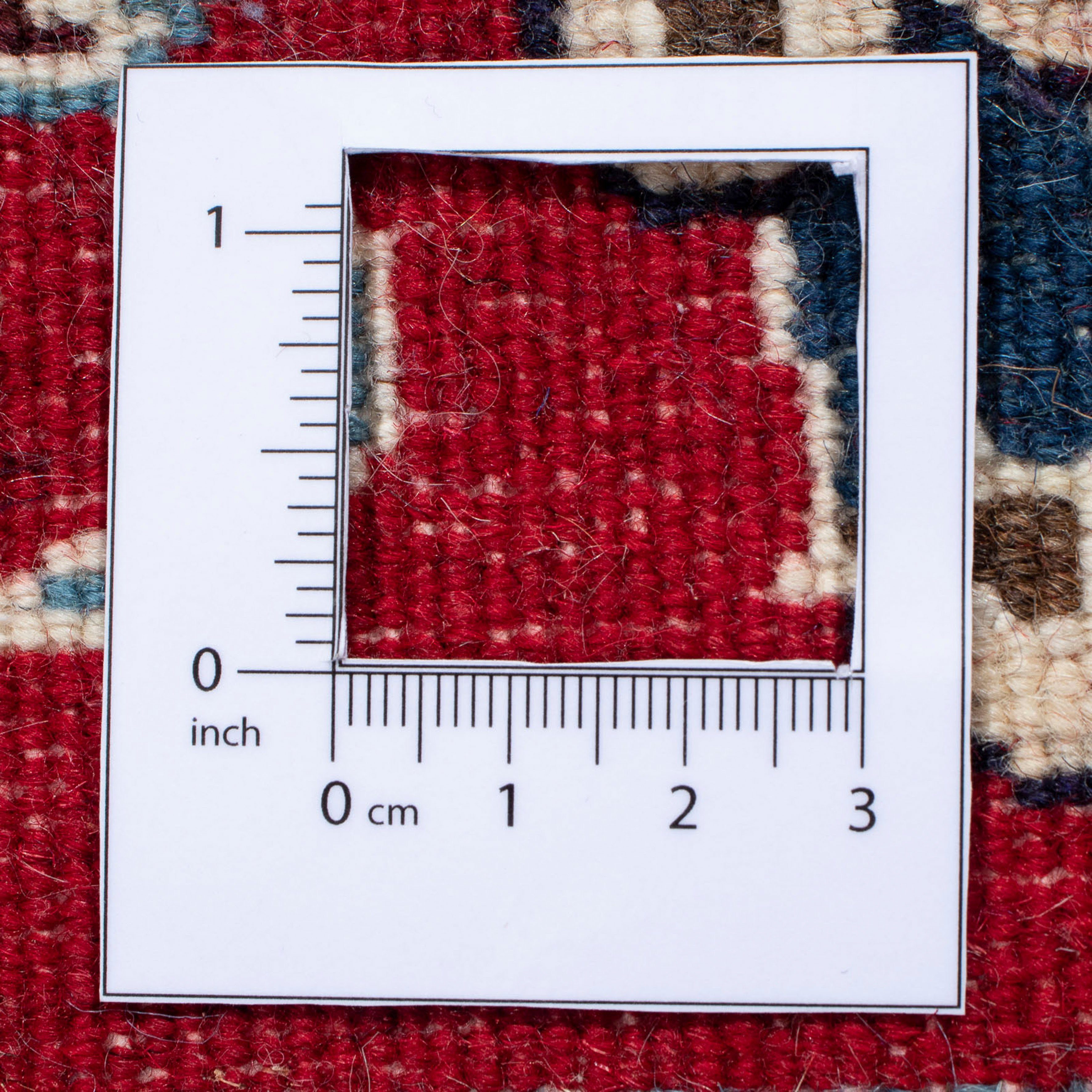 Orientteppich Perser morgenland, - Wohnzimmer, Höhe: Zertifikat cm mm, mit 89 Nain x - Einzelstück dunkelrot, Handgeknüpft, - 10 rechteckig, 133