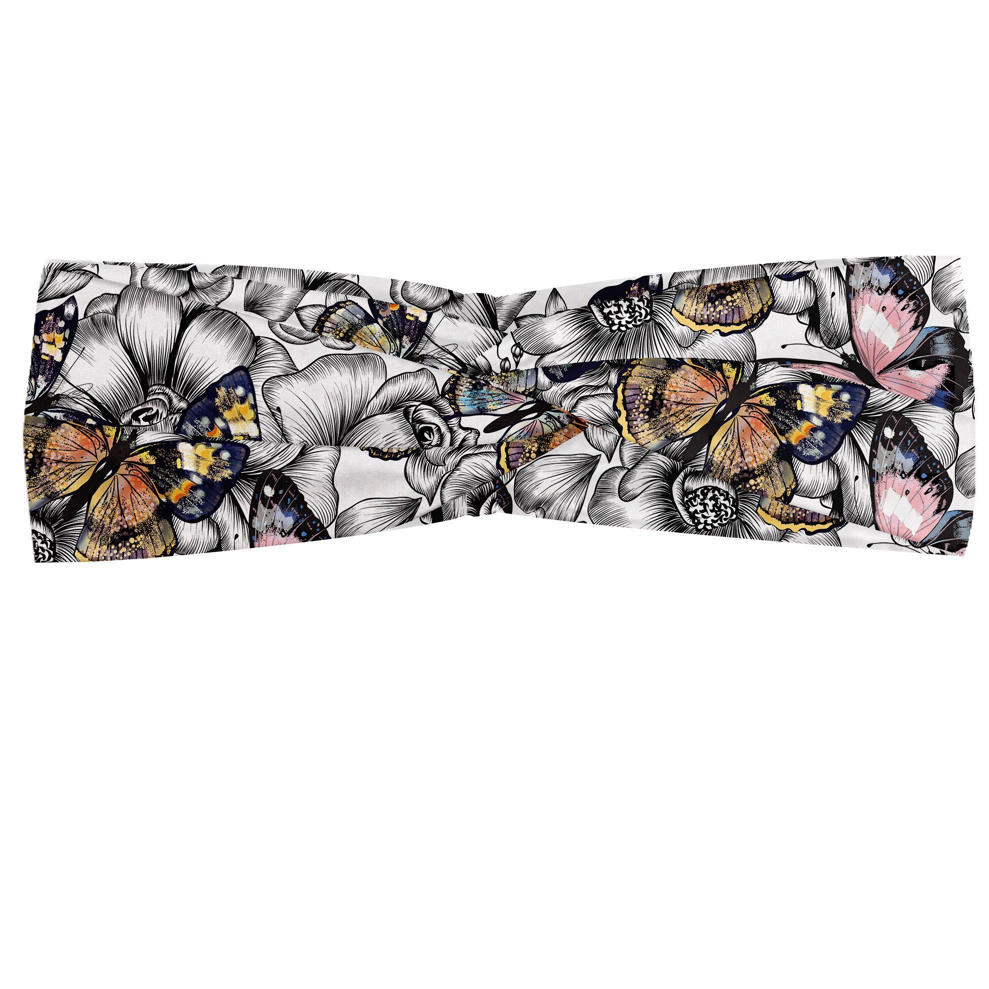 Elastisch Angenehme Abakuhaus Monarch accessories und alltags Stirnband Blumen Retro Butterfly