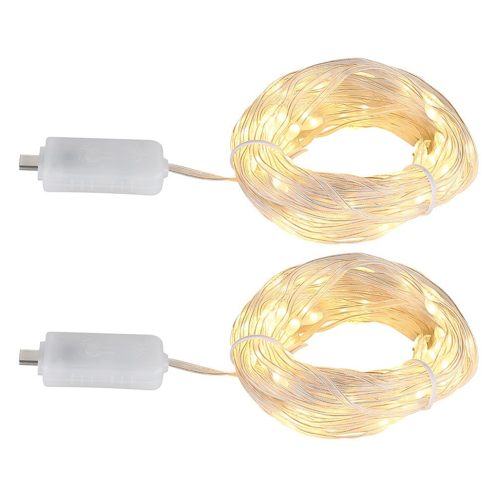 GLOBO LIGHTING LED Dekolicht, Leuchtmittel nicht inklusive, Warmweiß, Lichterkette 200x LEDs Band Lichtband Schlafzimmer Deko 8 Modi USB-C