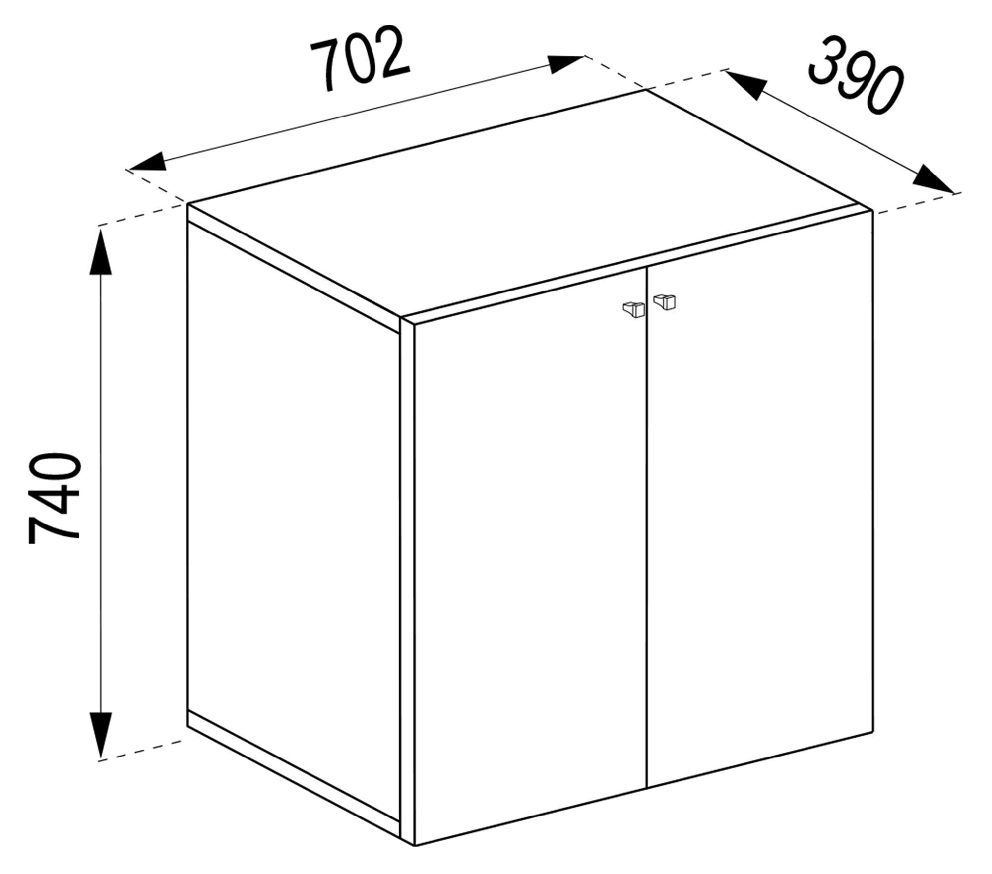 VCM Kommode Vandol B. 70 x T. 36 x H. 75 cm, Holz Kommode, Sideboard mit praktischen Fachbodeneinteilung, Drehtüren – Bild 5 von 5