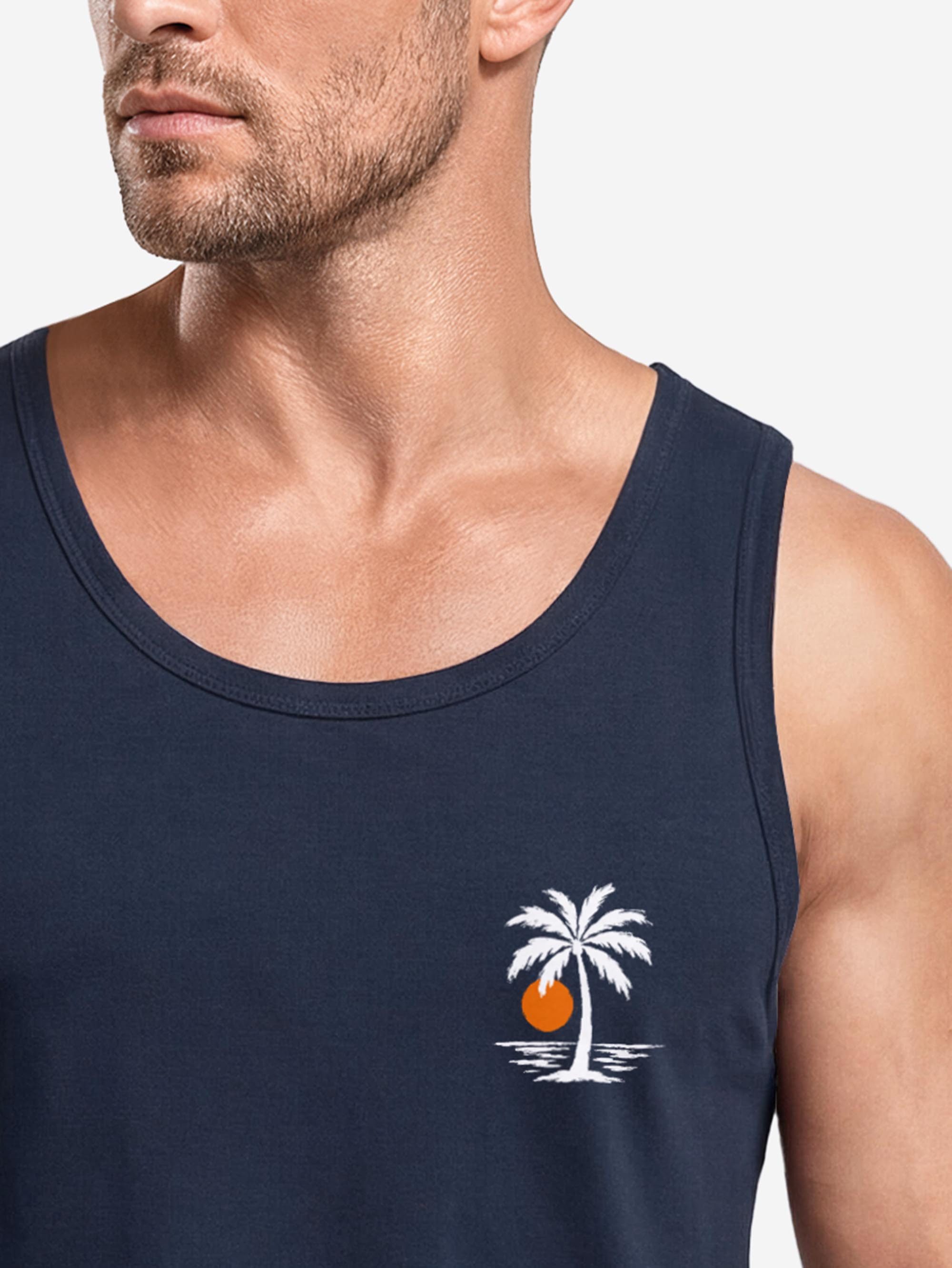 Neverless Tanktop Tanktop Herren mit Grafik-Print - Logo Design Beach - Trägershirt mit Print – Bild 4 von 5