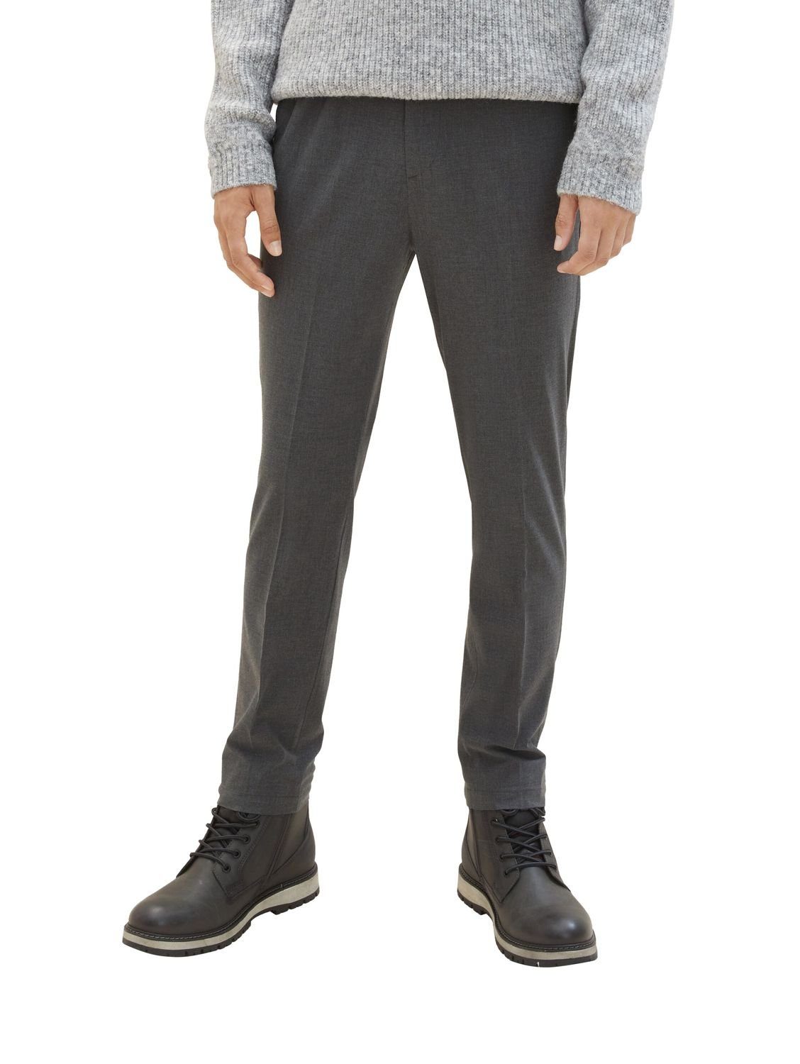 RELAXED Stretch Melange Mid mit Grey TOM CHINO Denim 10775 TAILOR Chinohose TAPERED