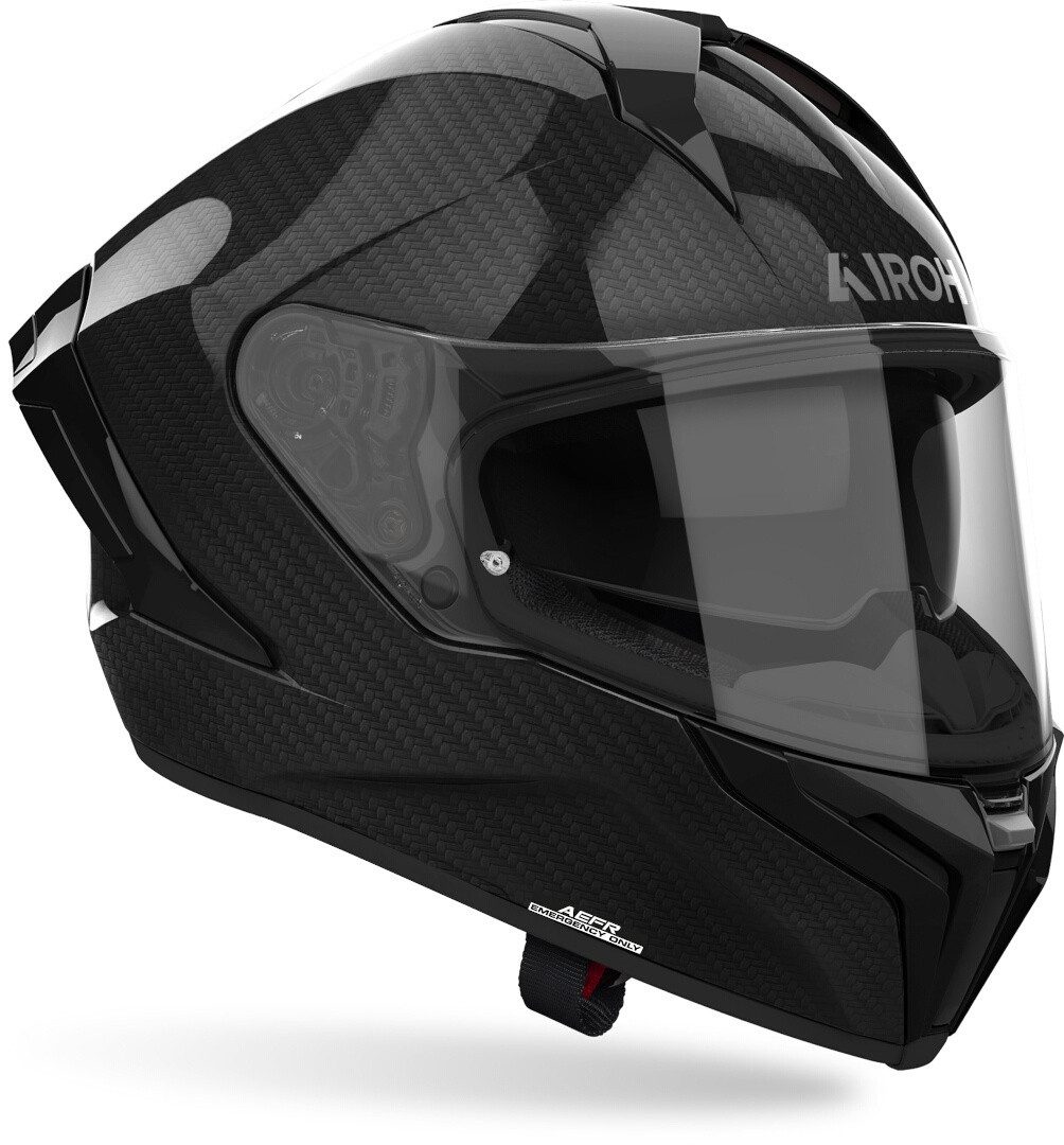 Airoh Motorradhelm Matryx Carbon Helm, Notfallsystem-Polsterung (EQRS),integriertes Sonnenvisier
