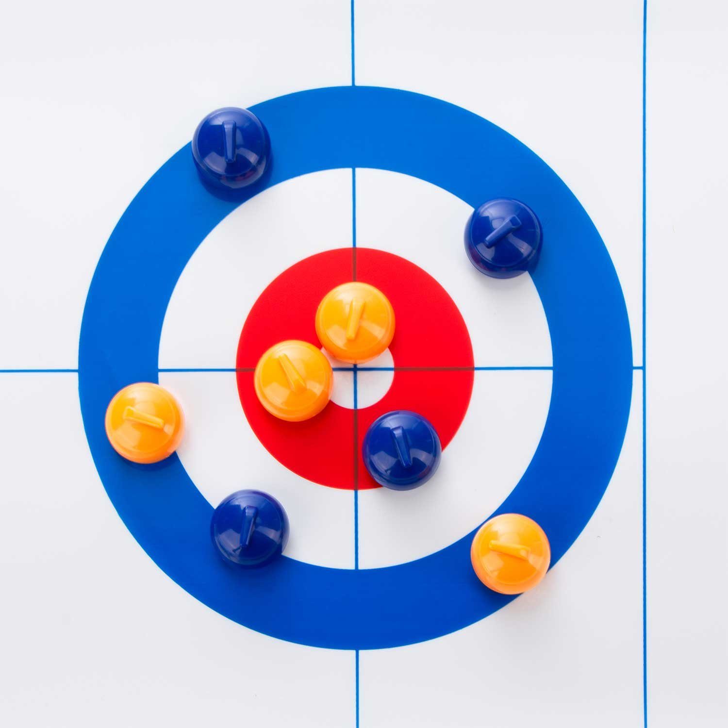 Goods+Gadgets Spieltisch Spieltisch Curling – Mini Curling Spiel Set für Kinder & Familie, (Brettspiel), Eisstockschießen – Bild 5 von 5