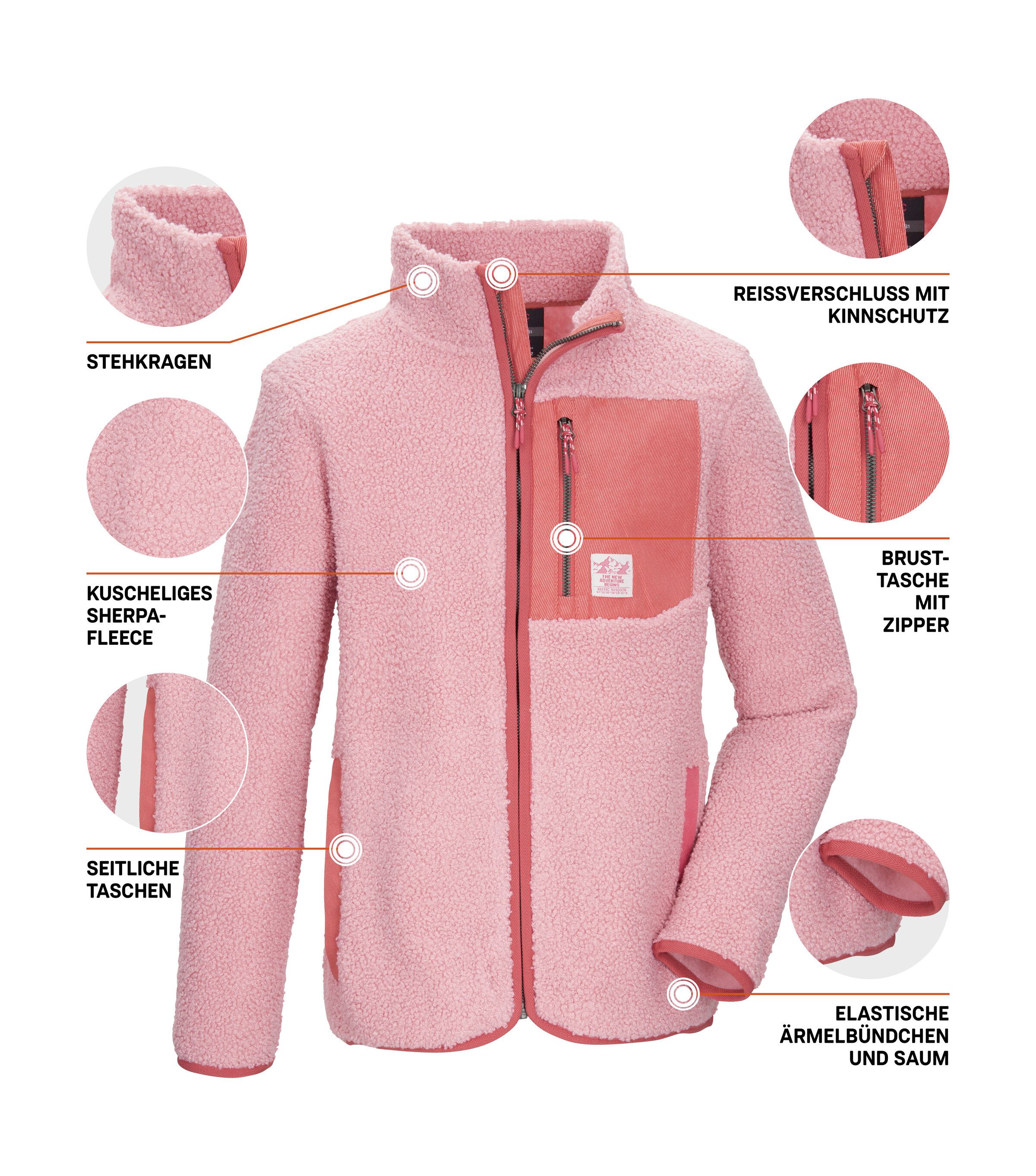 Killtec Fleecejacke KOW 140 GRLS FLC JCKT Weiche Sherpa-Fleecejacke mit Kinnschutz und Stauraum – Bild 5 von 5