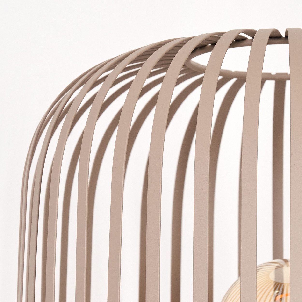 hofstein Stehlampe Stehlampe aus Metall in Sandfarben/Beige mit Fußschalter, ohne Leuchtmittel, Leuchte im modernen Boho-Style, Ø 32,5 cm, E27, Höhe 139 cm