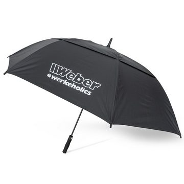 Weber GmbH Stockregenschirm Weber #Werkeholics Regenschirm schwarz, windsicher