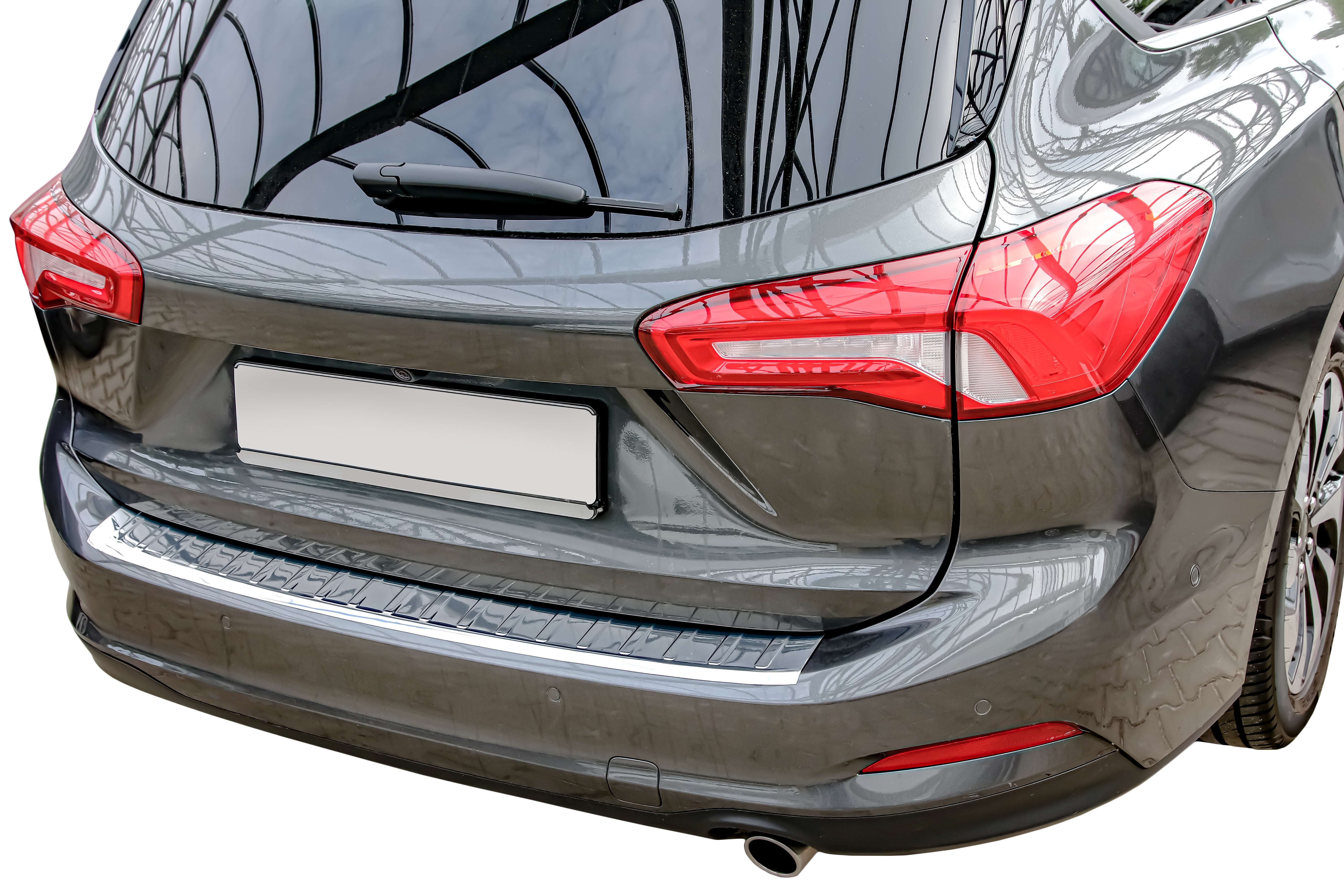 RECAMBO Ladekantenschutz für FORD Focus 4 TURNIER, ab 2018- Stoßstangenschutz, V2A rostfrei, Exklusive Optik, praktischer Schutz & perfekte Passform
