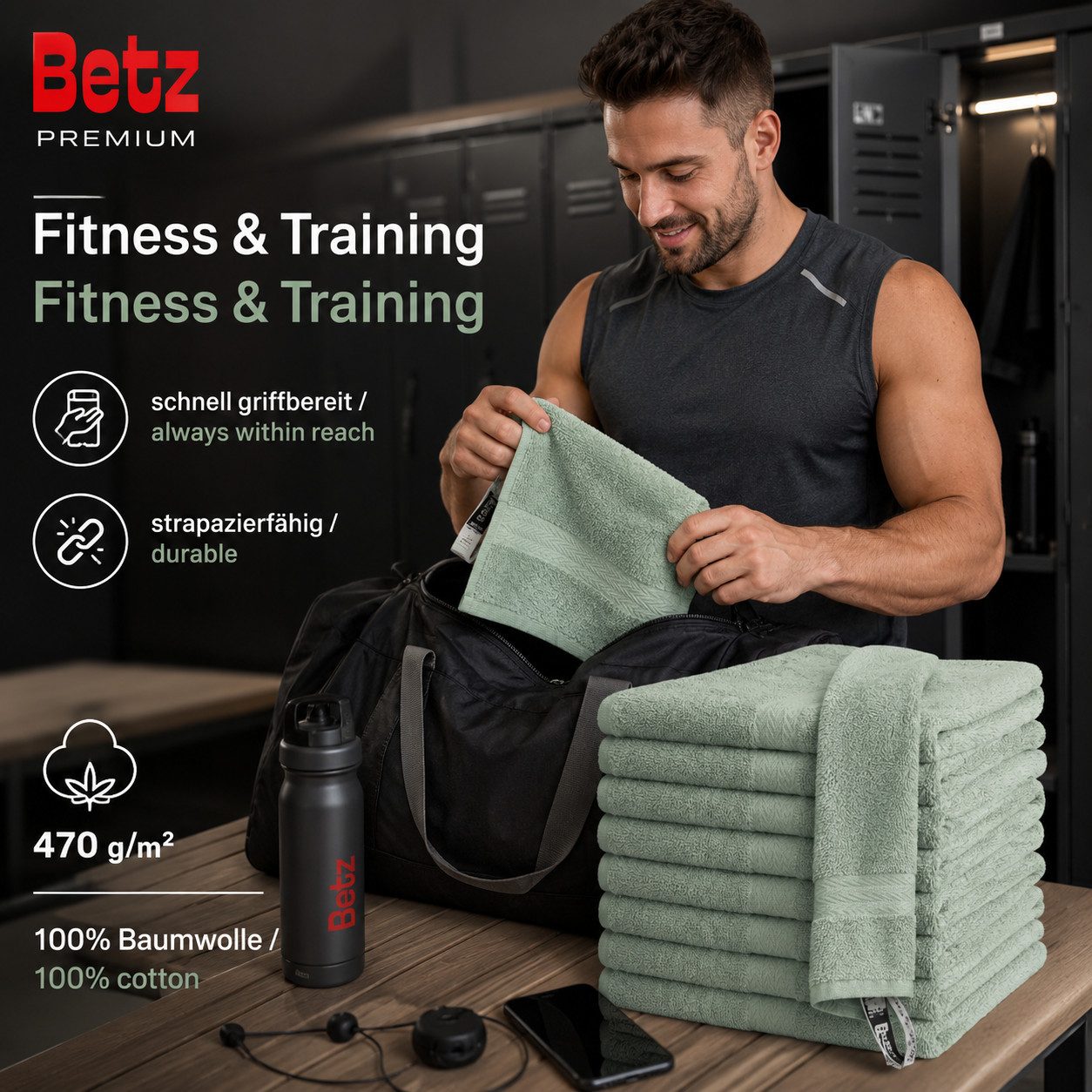 Betz Seiftuch 10 Stück Premium Seiftücher-Set 30x30 cm, Baumwolle (Set, 10-St), 470 g/m², weich & saugstark – Bild 5 von 5