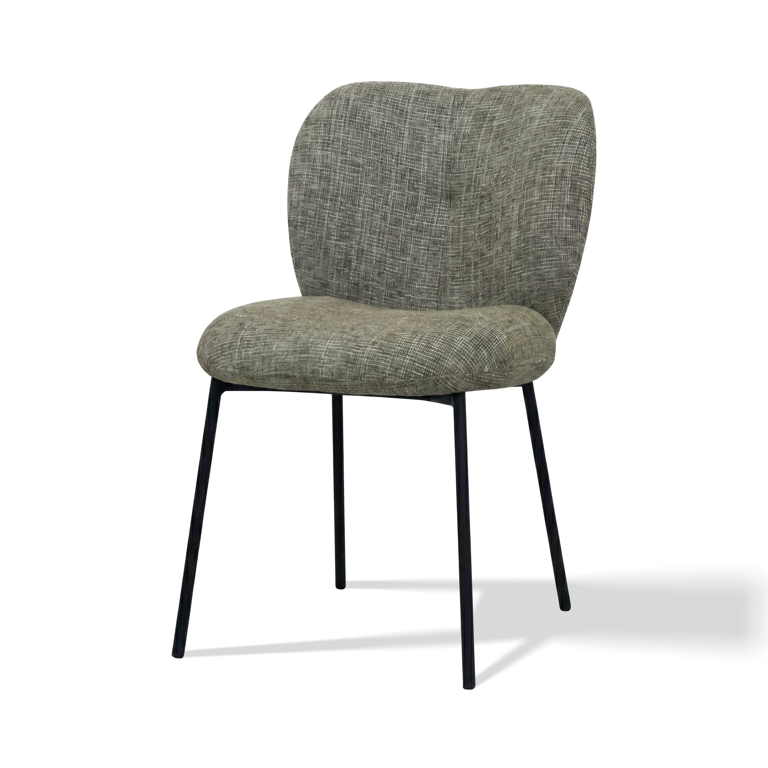 KHG Esszimmerstuhl Küchenstuhl Pistaziengrün, bis 120 kg belastbar, Industrial Look (Indoor-Stuhl Webstoff), dicke bequeme Polsterung