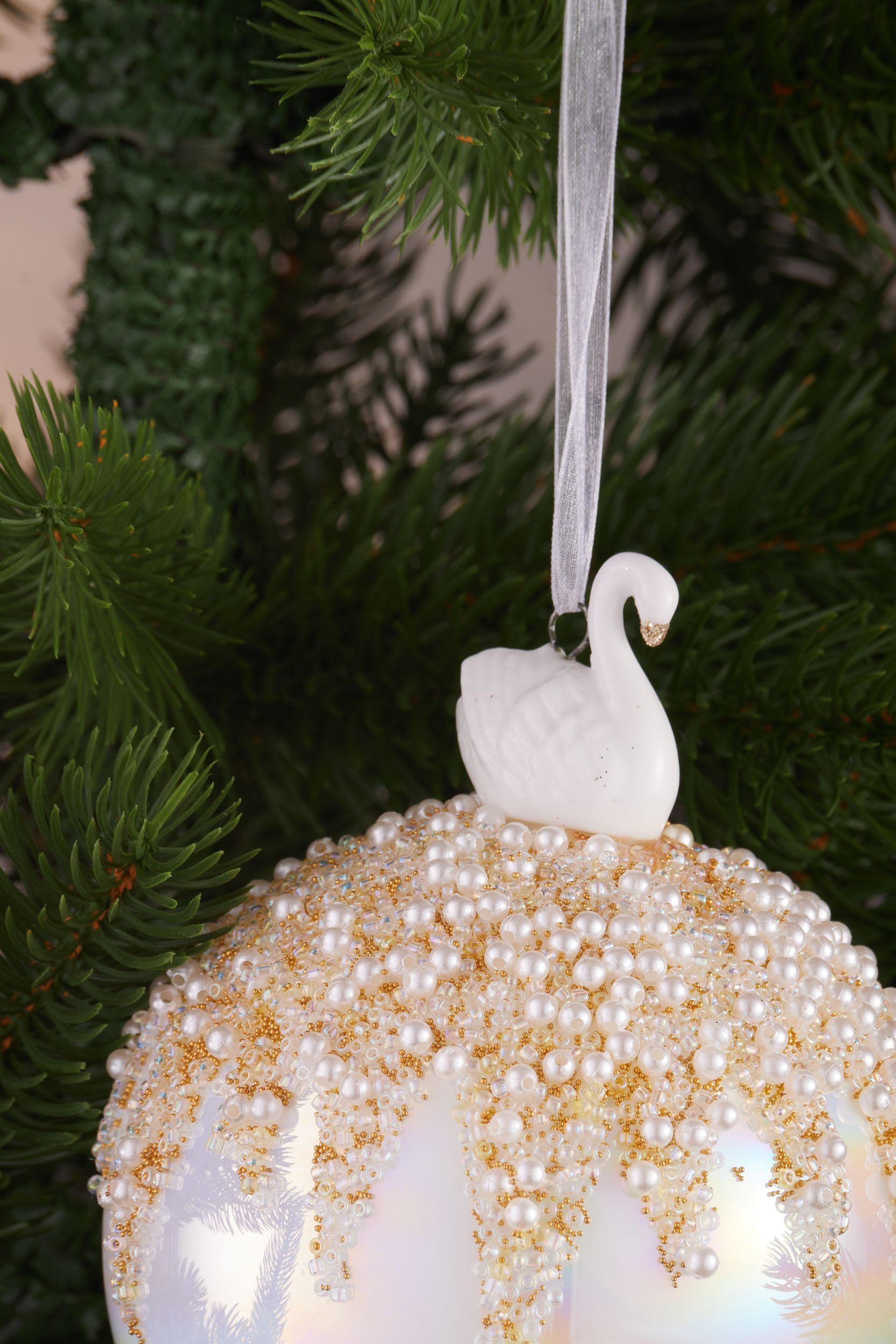 BRUBAKER Weihnachtsbaumkugel Premium Weihnachtskugel in Perlmutt Farbe - 10 günstig online kaufen