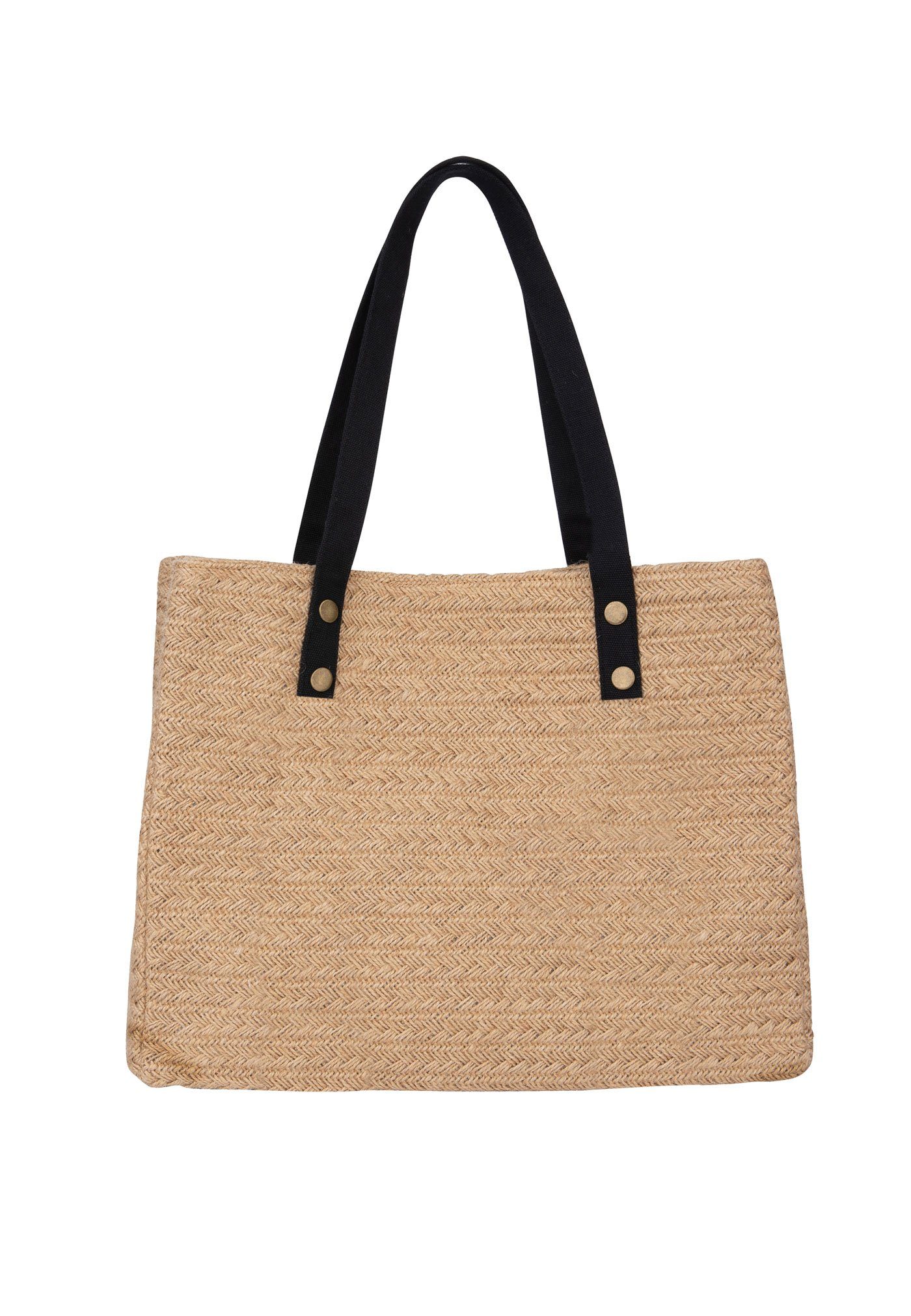 CINNEA Handtasche Alés M52 Jute Handtasche (2n1, aus Jute, nachhaltig, Vegan), schicke Allzweck Handtasche, Naturmaterial