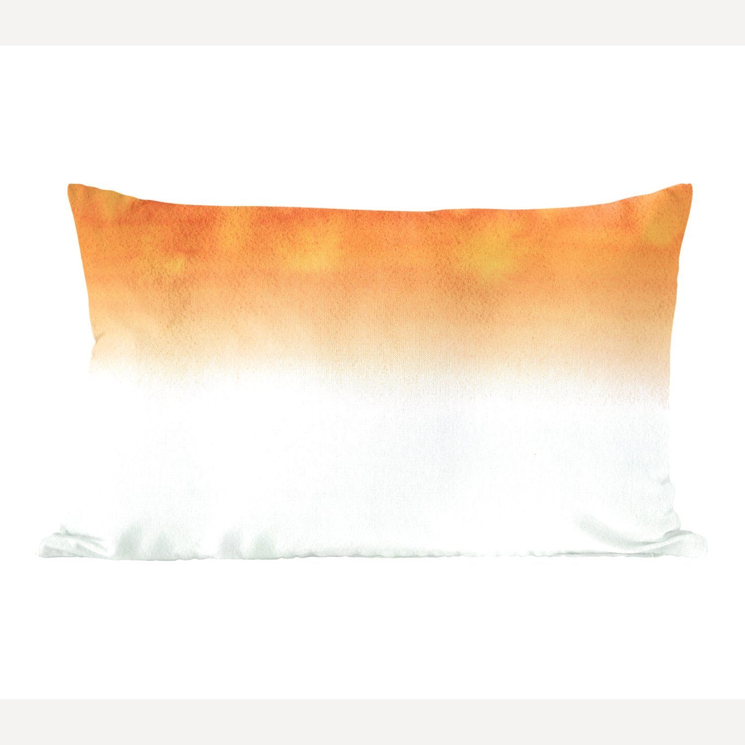 MuchoWow Dekokissen Aquarell - Weiß - Orange, Wohzimmer Dekoration, Zierkissen, Dekokissen mit Füllung, Schlafzimmer
