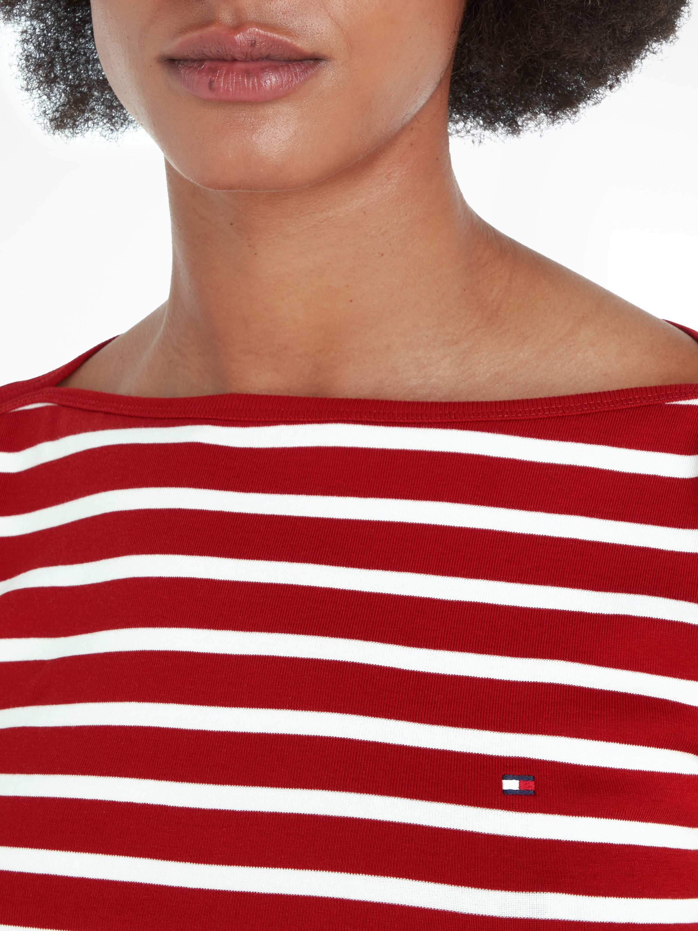 Tommy Hilfiger 3/4-Arm-Shirt NEW CODY SLIM BOAT-NECK mit Logostickerei