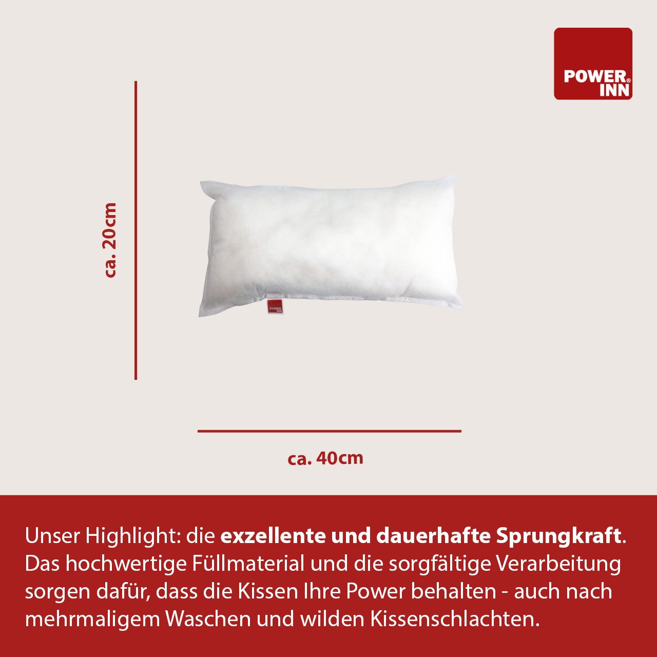 POWER INN Kissenfüllung POWER INN® Innenkissen Polyester, Rechteckig – Bild 3 von 5