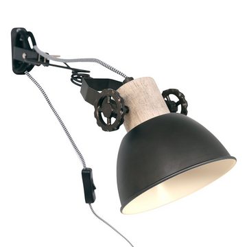 Steinhauer LIGHTING Klemmleuchte, Leuchtmittel nicht inklusive, Wandstrahler Wandleuchte Wandlampe schwenkbar Holzleuchte Leselampe