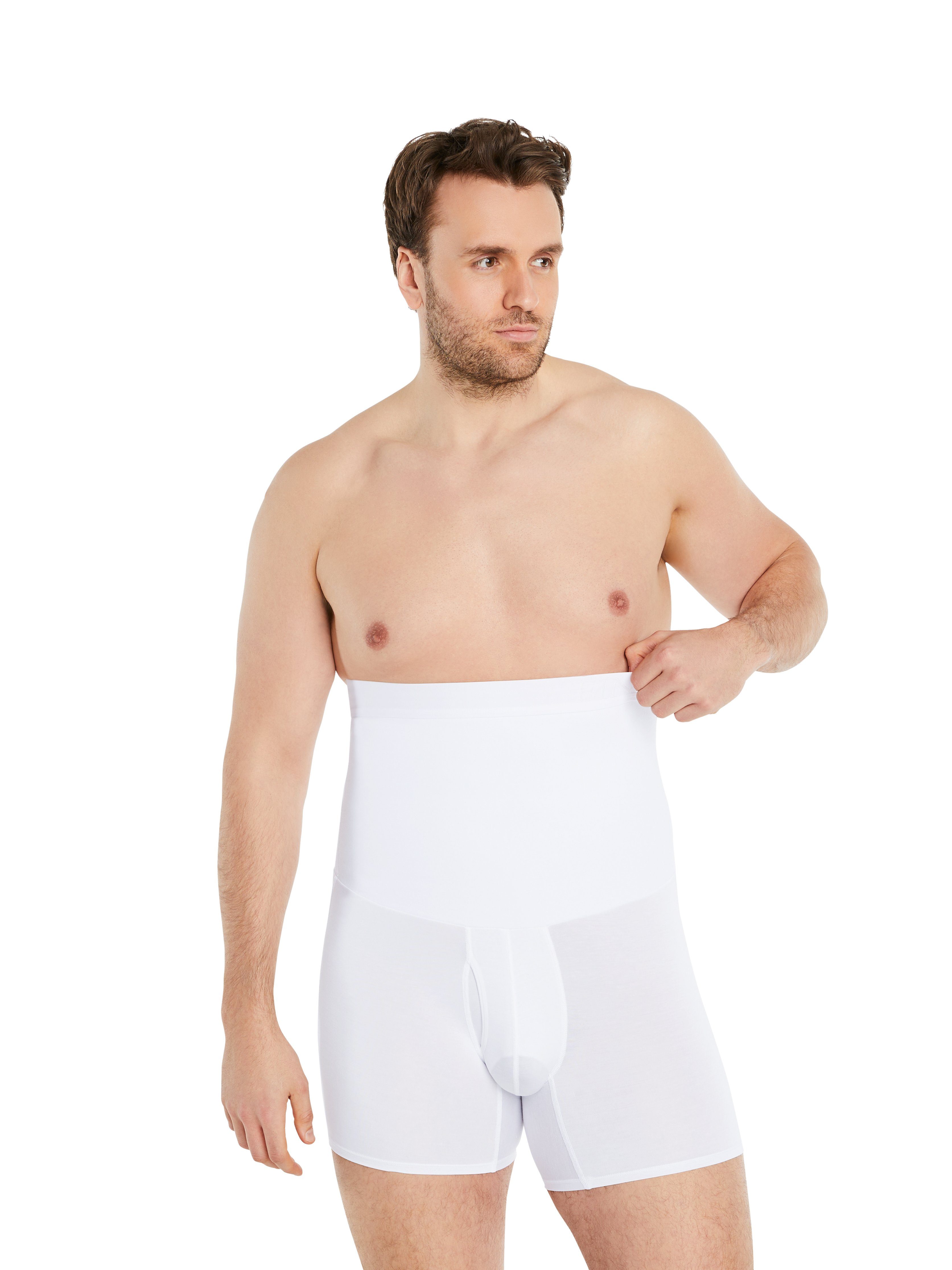 FINN Design Shapinghose mit starker Kompression - Shapewear Shorts Herren mit Bauch-Weg Effekt Figurformende Kompressionsshorts aus Baumwolle mit hoher Taille