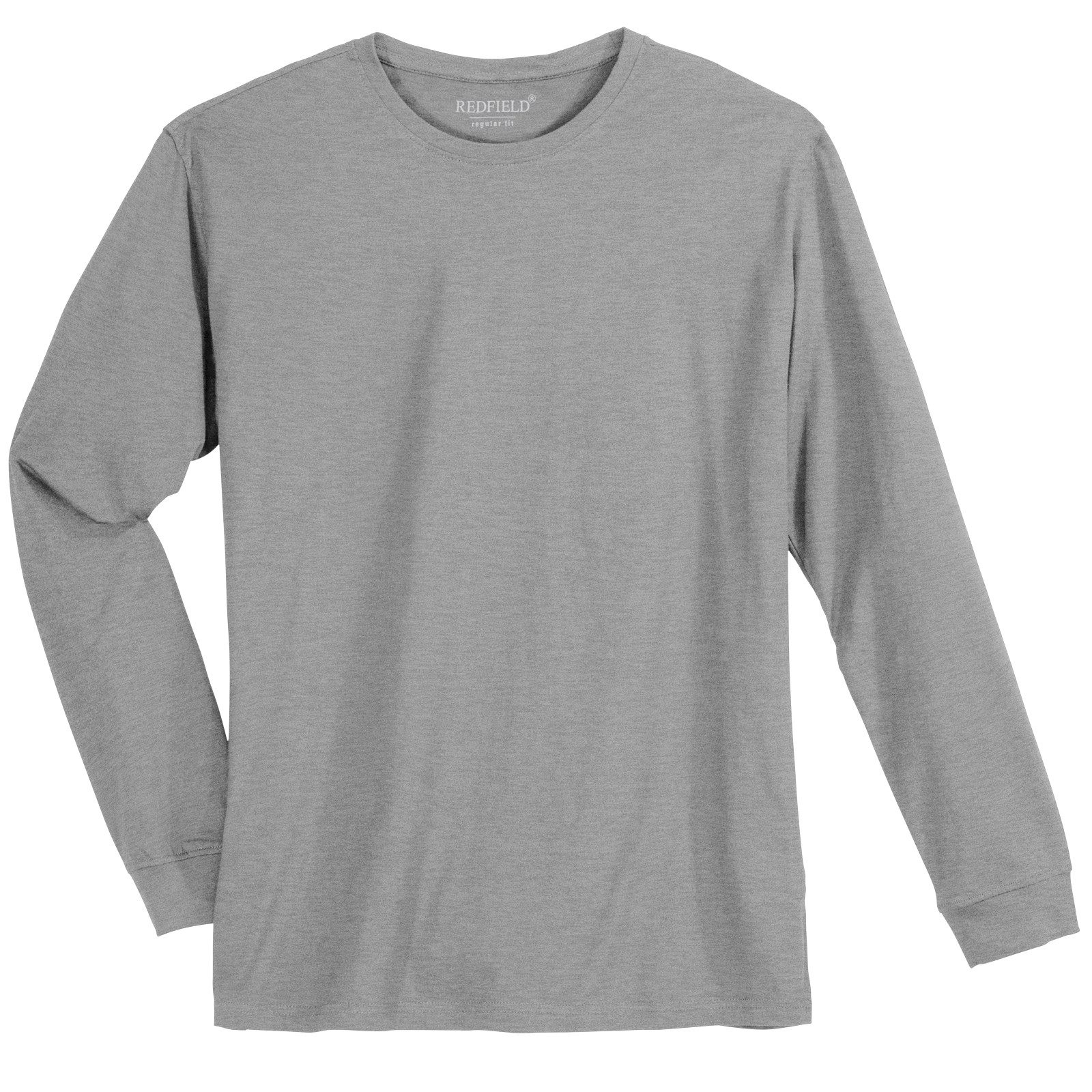 Langarmshirt Redfield Langarmshirt grau melange Übergröße
