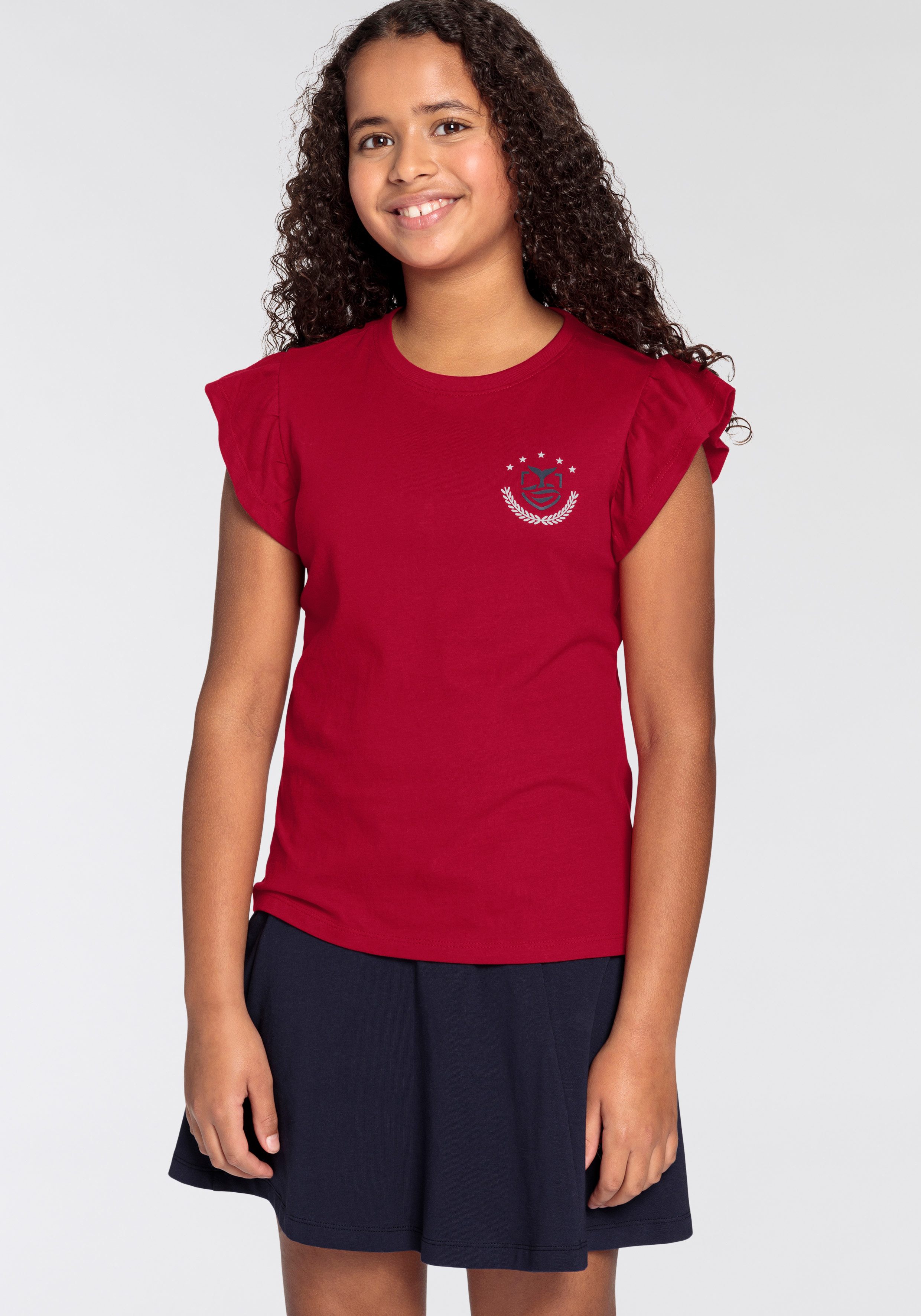 DELMAO T-Shirt für Mädchen mit Rüschen