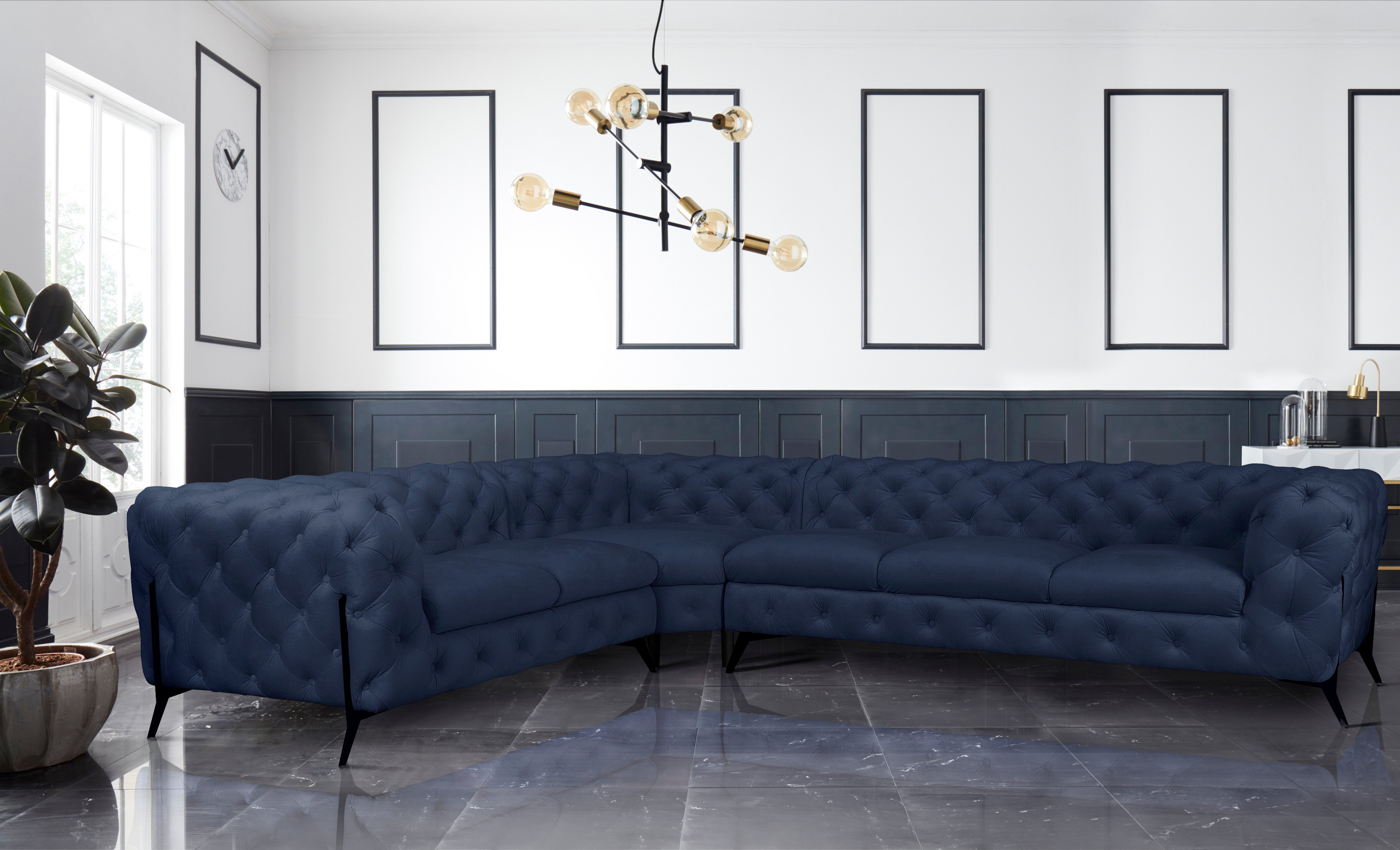 Leonique Chesterfield-Sofa Amaury L-Form, großes Ecksofa, günstig online kaufen