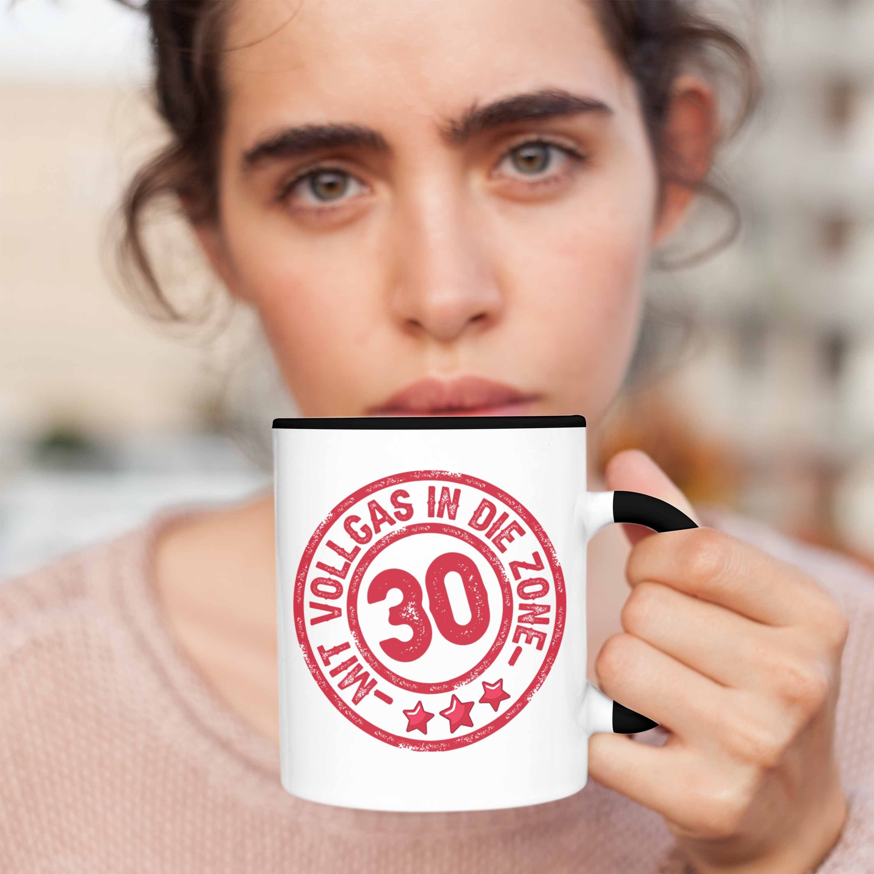 30 Die Mit Geburtstag Tasse Vollgas Schwarz In 30er Geschenk Trendation Zon Kaffee-Becher Tasse