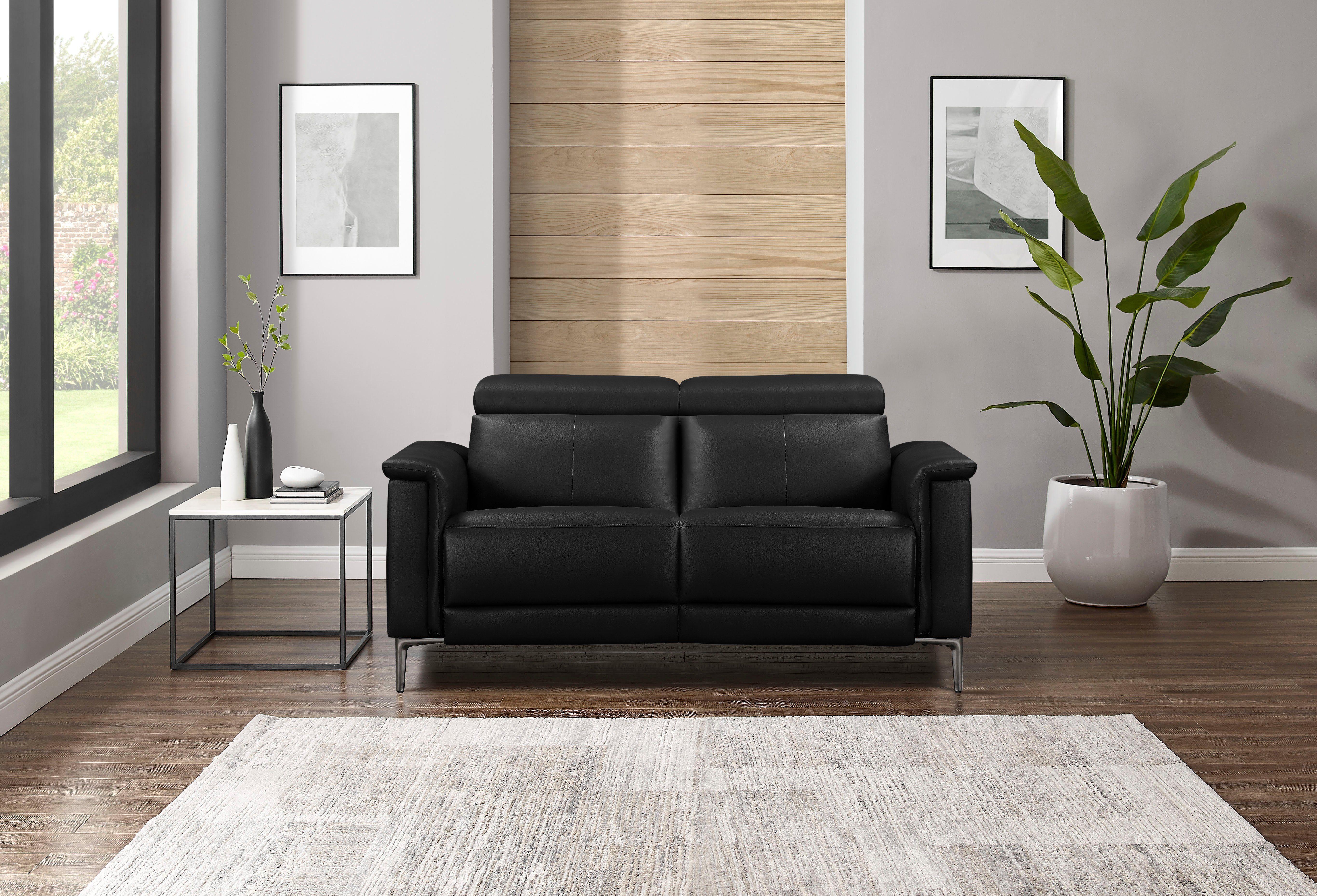 OTTO home 2-Sitzer LUND,Naturleder, 160 cm, mit Relaxfunktion und Kopfteilverstellung, manuell od. elektrisch (m.USB-A), Federkern und Kopfteilverstellung