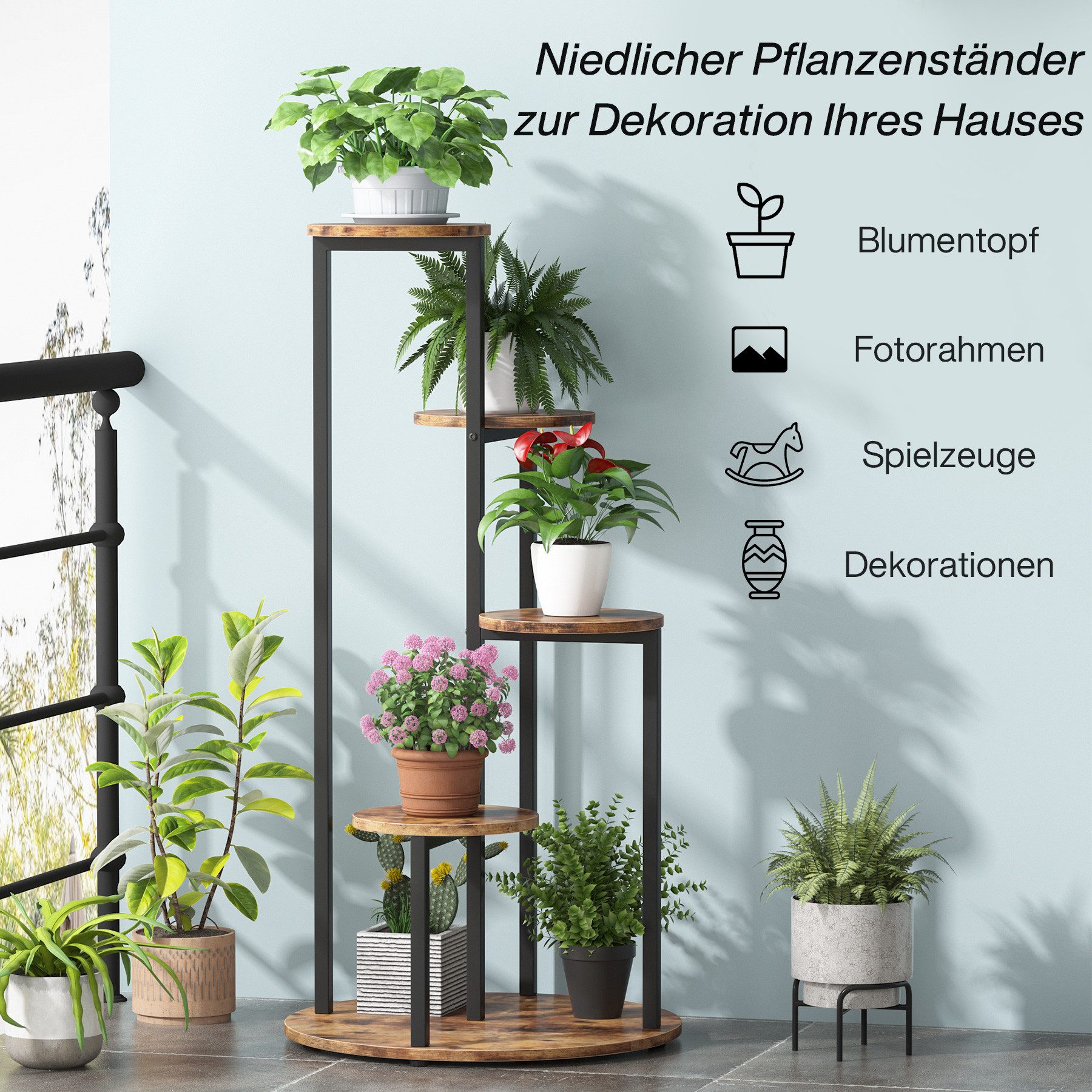 Tribesigns Indoor Flower Stand/Plant Stand, 5 Tiers