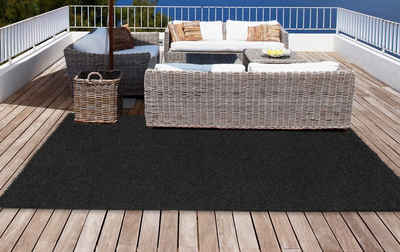 Kunstrasen Black, Andiamo, rechteckig, Höhe: 15 mm, Wetterfest, Balkon geeignet, integrierte Drainage, Garten, Terrasse