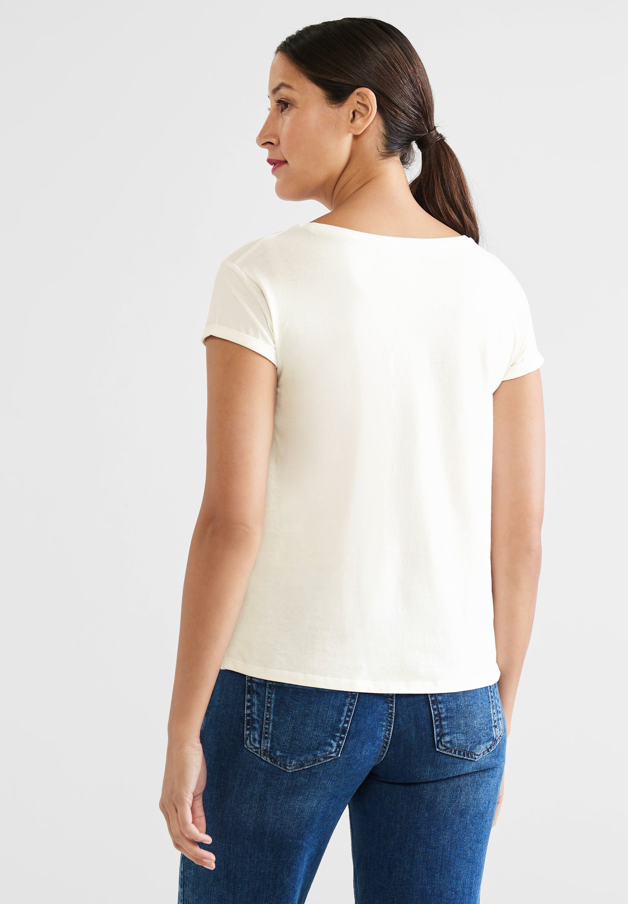 ONE white T-Shirt aus Baumwolle off reiner STREET