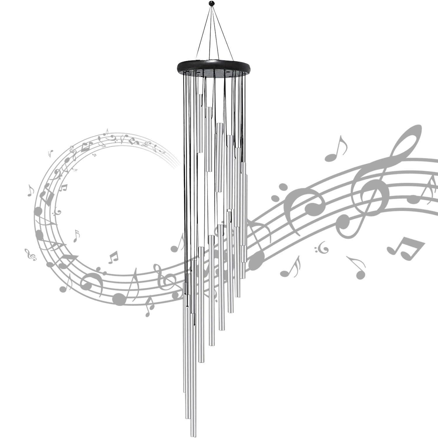 LuxusKollektion Windspiel Windspiel 18 Rohre Aluminium Silber 91,4cm (1 St)