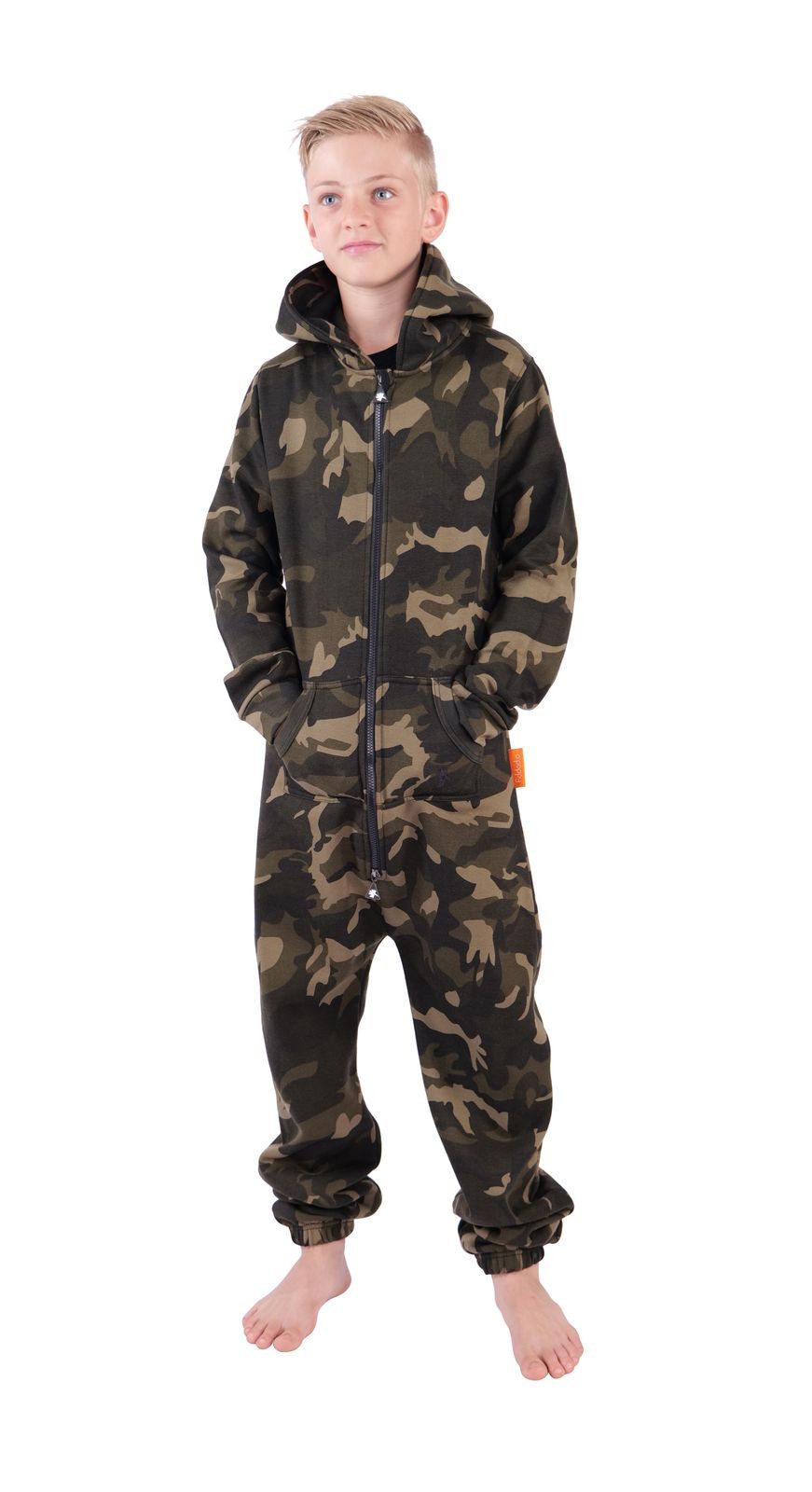 O'Poppy Jumpsuit Kinder camo olive (1-tlg) Zwergen Kapuze und Eingrifftaschen