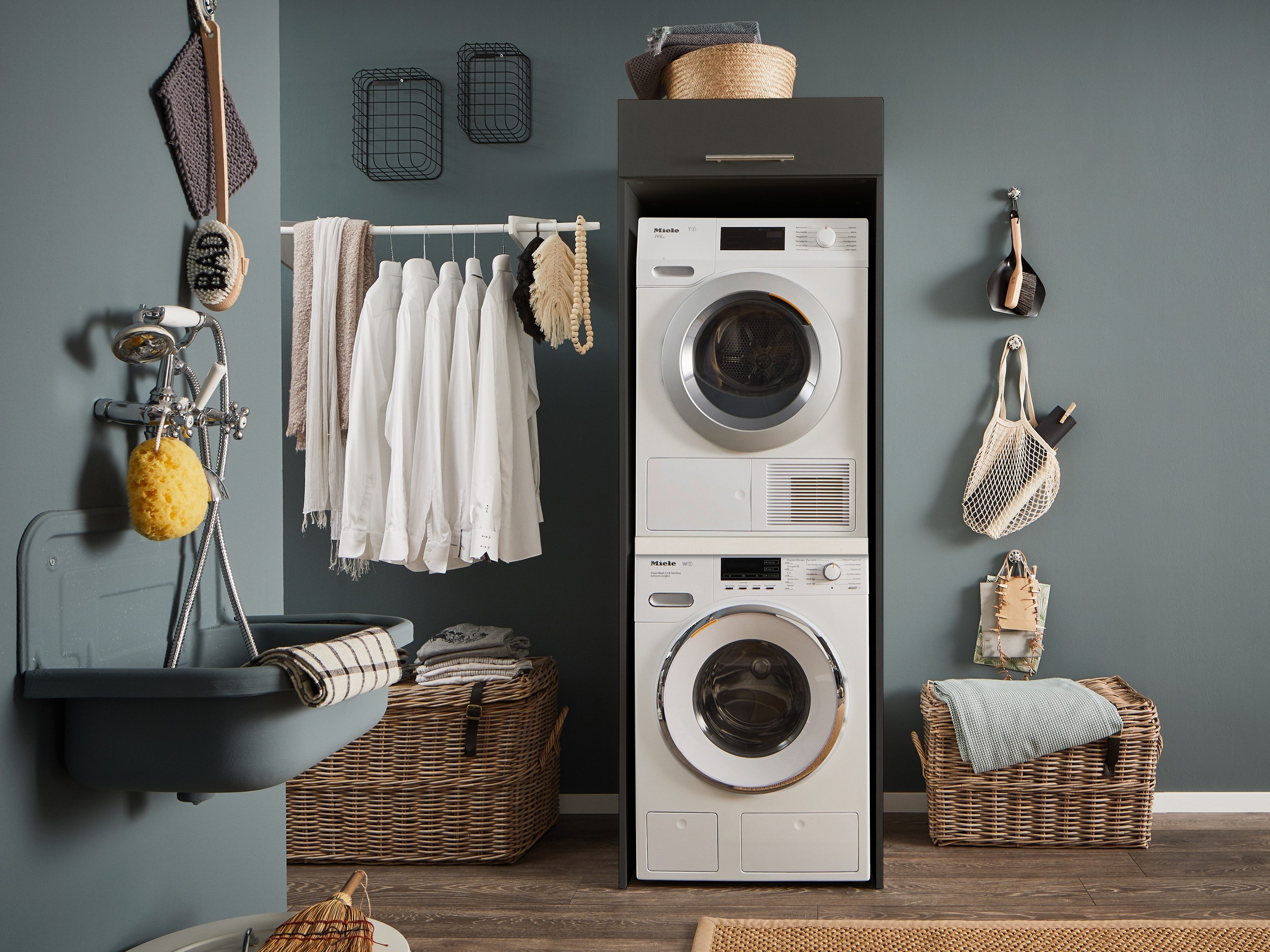 freiraum Waschmaschinenumbauschrank LAUNDREEZY in anthrazit - 67,5x200x67,5 günstig online kaufen