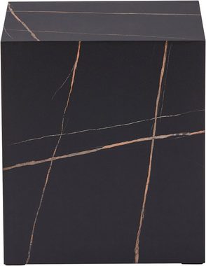 HELA Beistelltisch CUBE III Couchtisch, Travertin-Optik oder Marmor-Optik, 40x40 cm