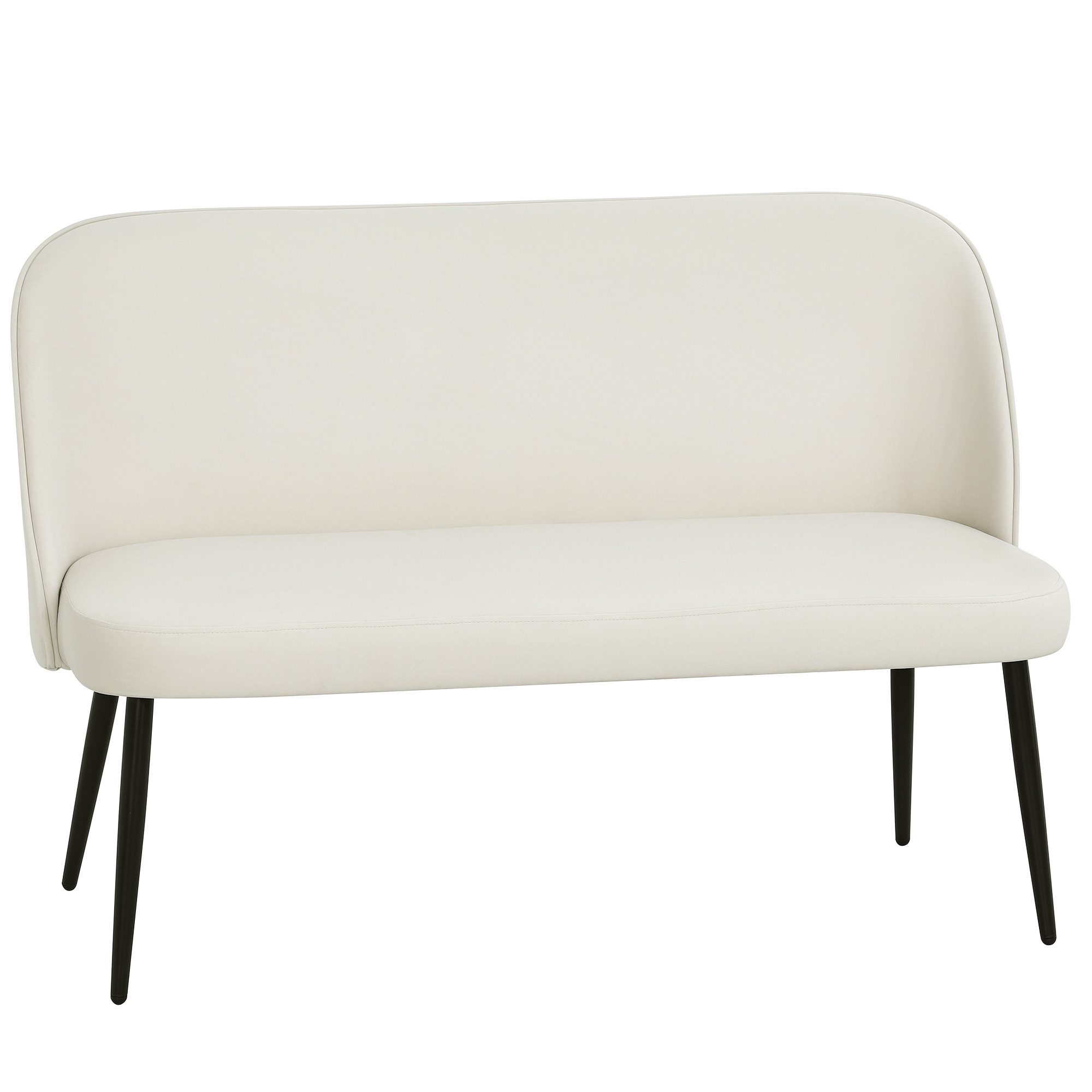HOMCOM 2-Sitzer Sofa mit Metall- und Holzrahmen, Couch 1 Teile, samtartiger Stoffbezug, Beige