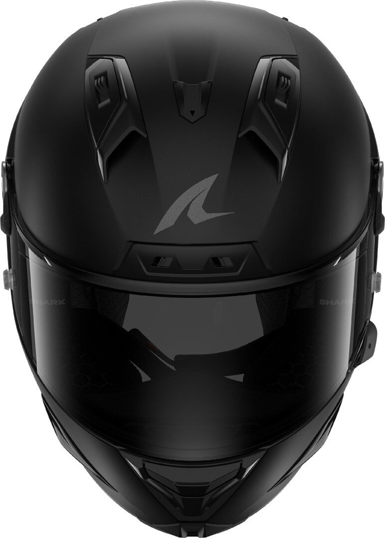Shark Motorradhelm Aeron Dark Shadow Carbon Helm, vorbereitet für Kommunikationssystem,Notfallsystem-Polsterung (EQ