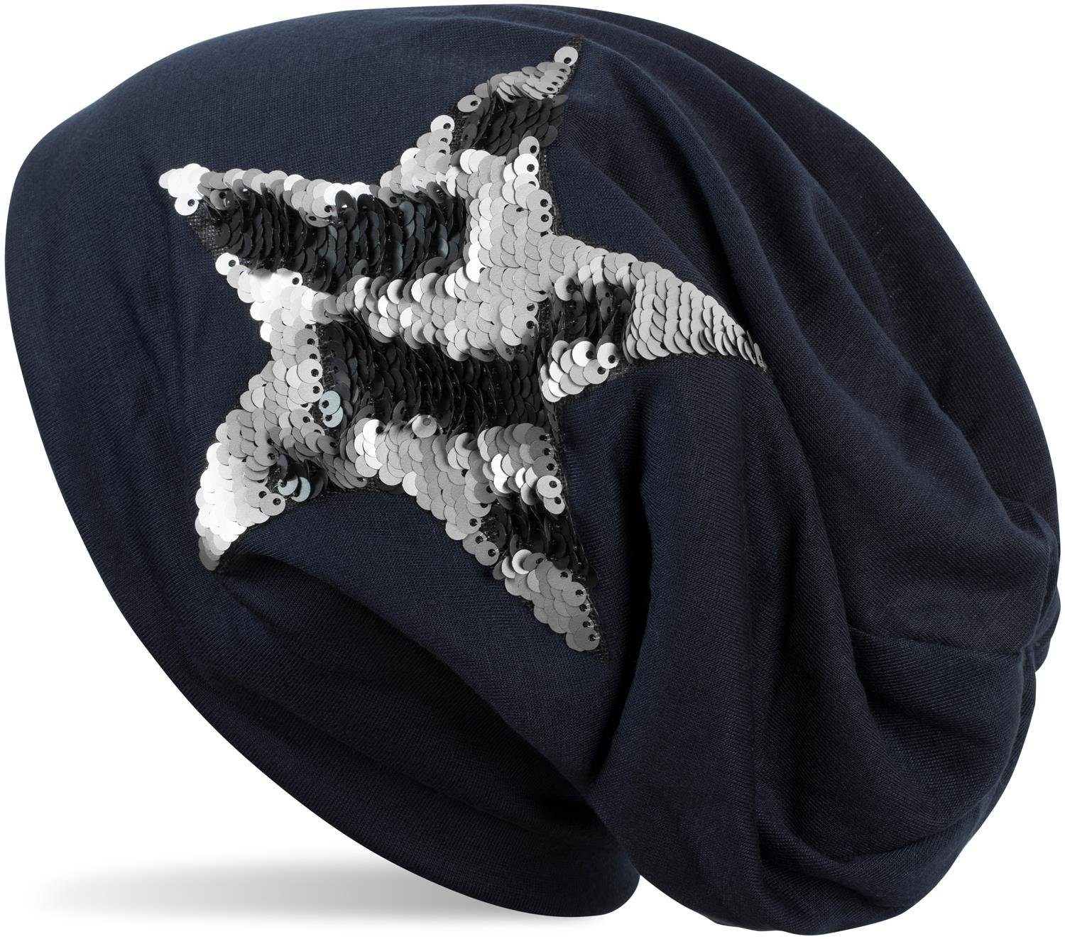 styleBREAKER Beanie Beanie mit Wendepailletten Stern (1-St) günstig online kaufen