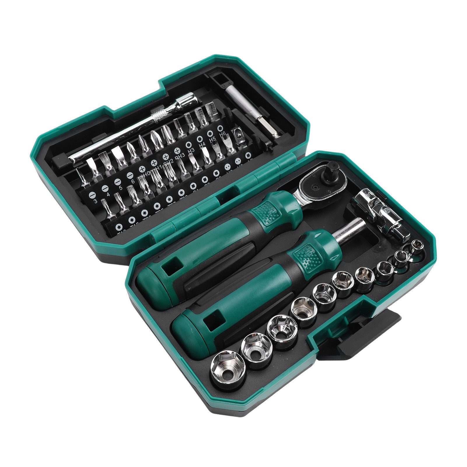 GARRYFIZH Werkzeugset Ratschen Steckschlüsselsatz 1/4 Zoll – 35 Teile – Reparatur Set, Für Haushalt Werkstatt – magnetisch, flexibel und langlebig