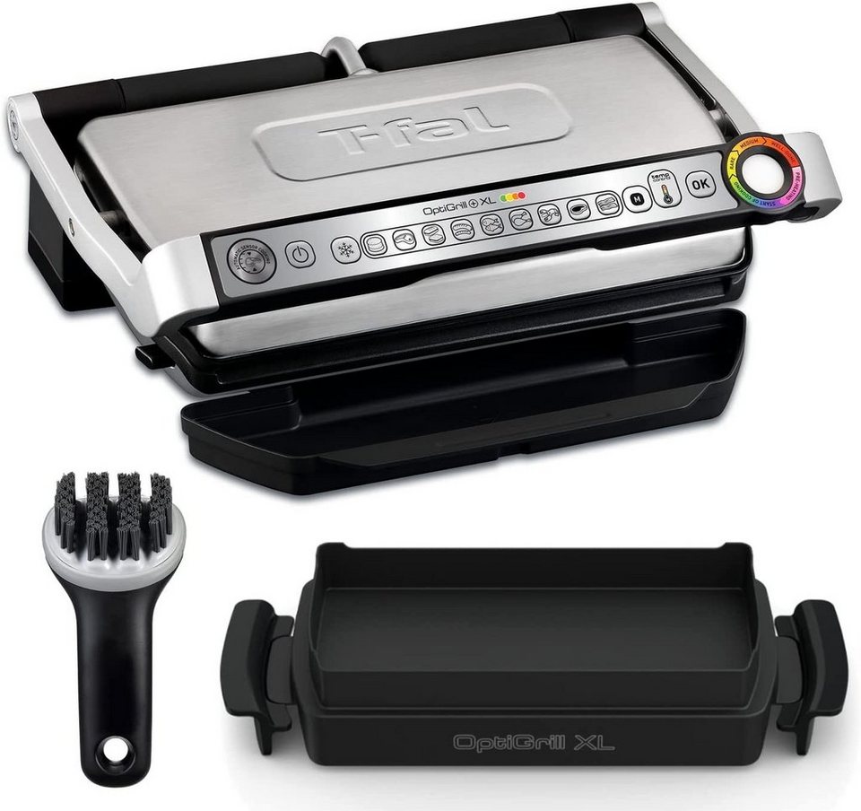 Grillergebnisse OptiGrill cm intelligenter Tefal Kontaktgrill blutig Plus W, antihaftversiegelte 2000 XL-Grillfläche Tefal Kontaktgrill, durchgebraten, 40x20 xxl GC722d, 9 Aluguss-Platten, Ideale Grillprogramme, bis schwarz,