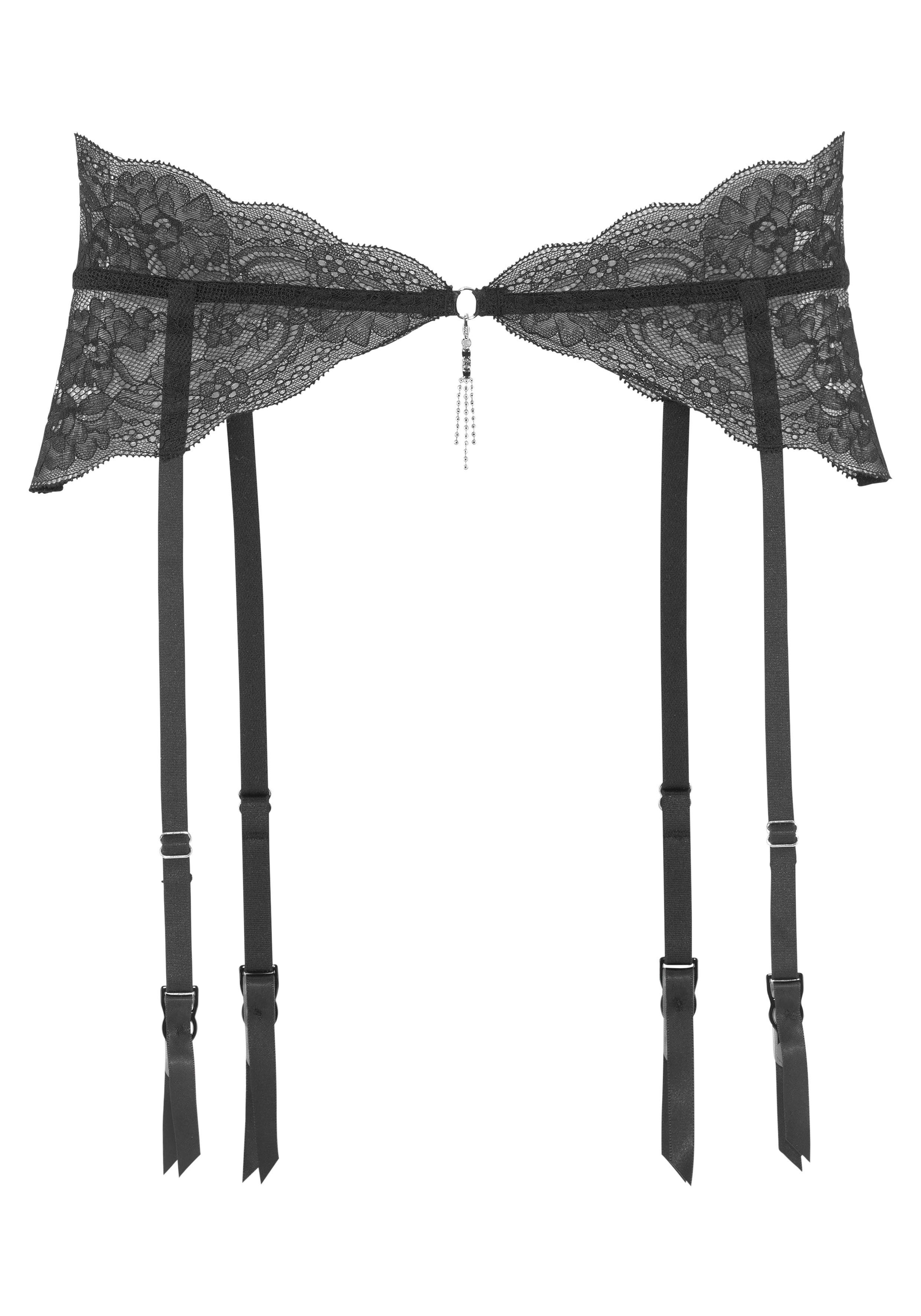 LASCANA Strapsgürtel, aus floraler Spitze in transparenter Optik, verführerische Dessous
