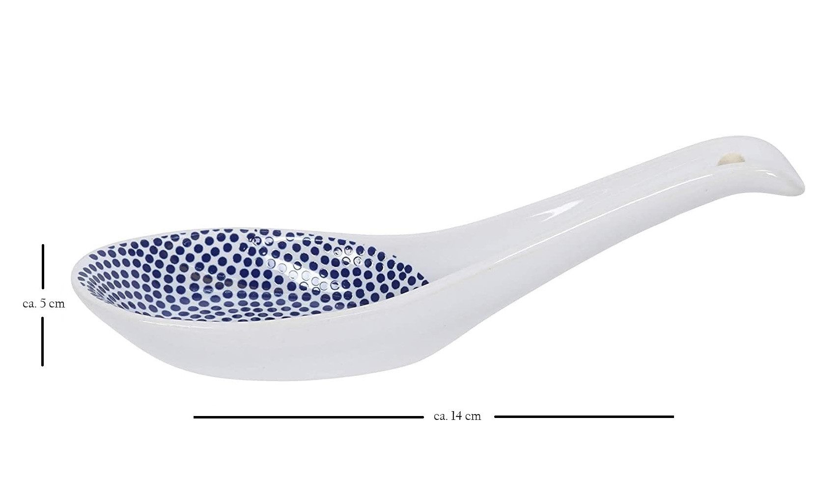 WestCraft Suppenlöffel White and blue Series ASIATICA, Porzellan-Löffel-Set Asien / Ramen (2 Stück), 14 cm - Reis-Löffel - Suppen-Löffel, Servier-Löffel - Spoon-Set