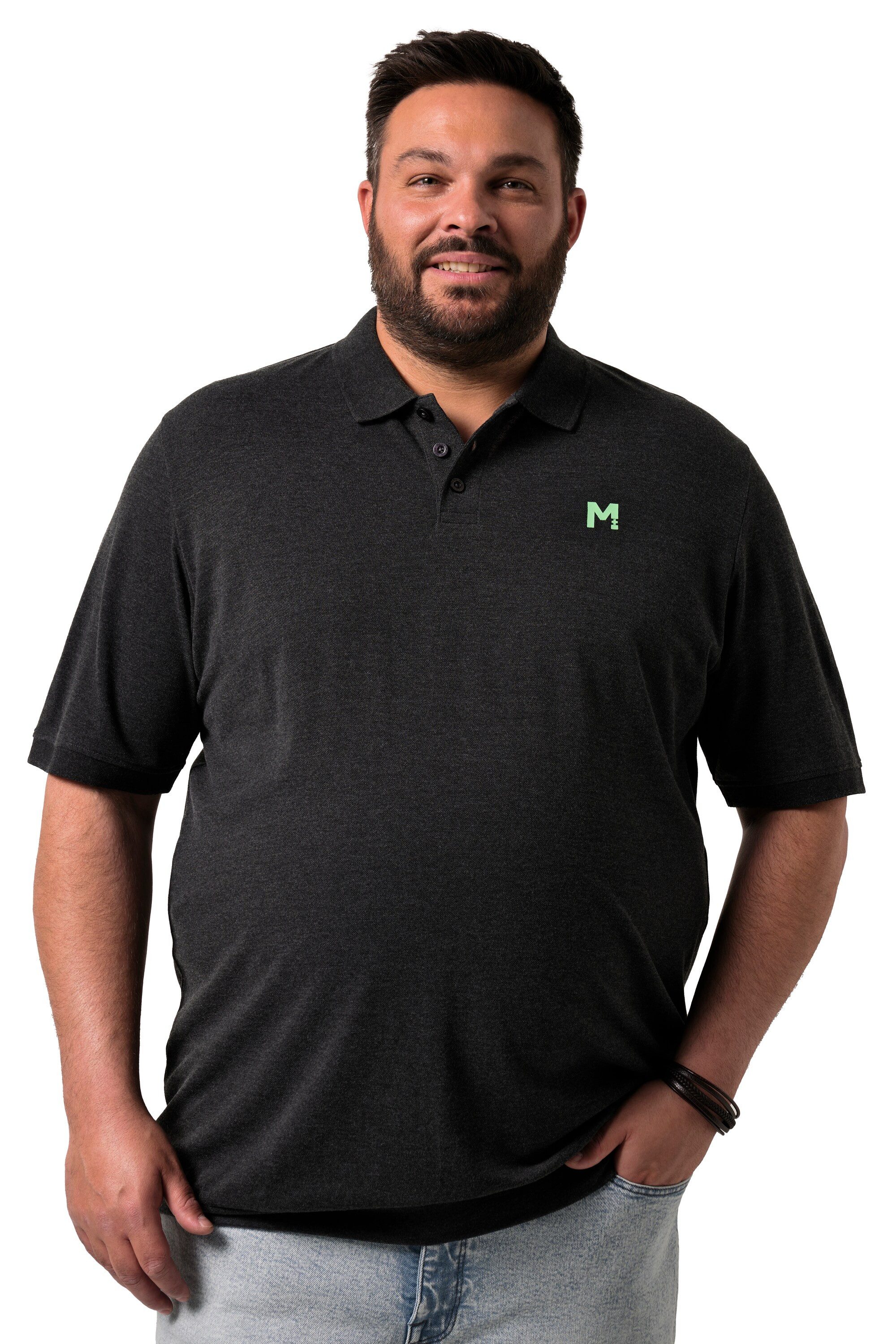 Men Plus Poloshirt Poloshirts 2er-Pack Bauchfit Basic Piqué Halbarm