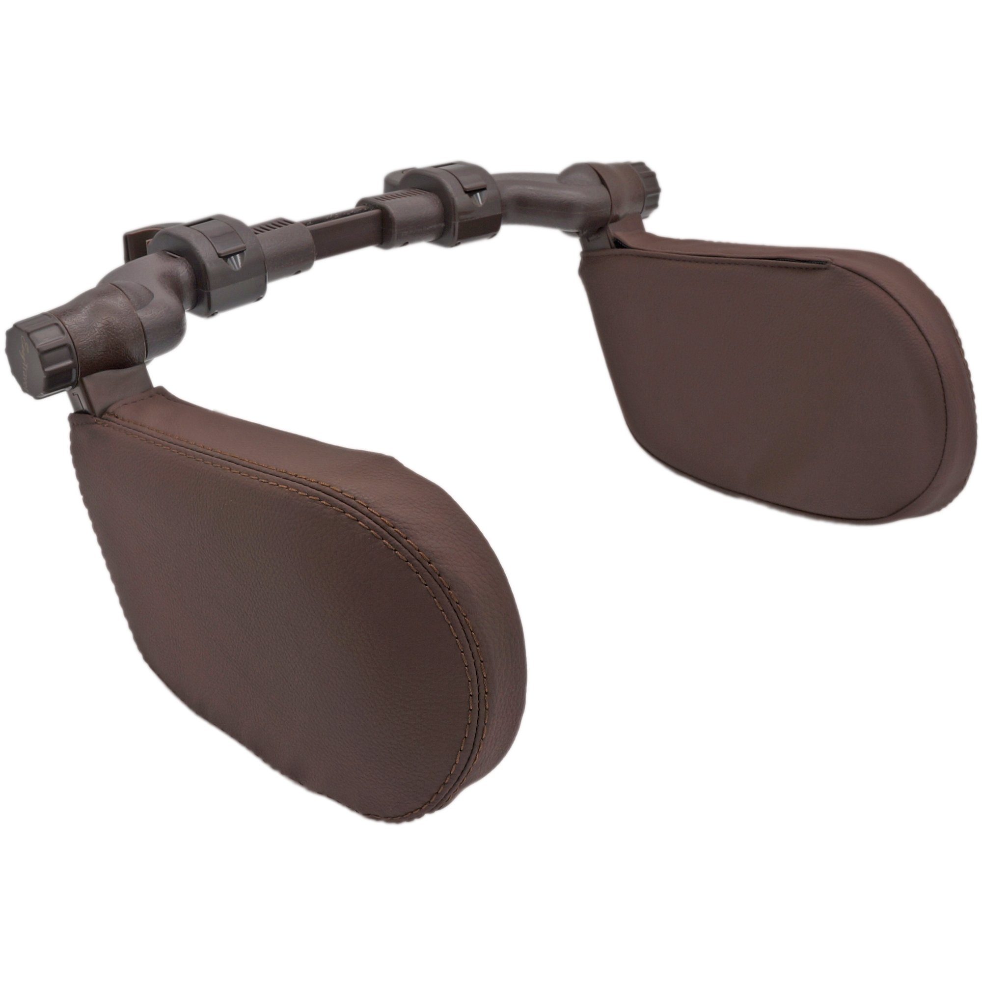 EasyTravel Reisekissen Ergonomisches Auto Reise Kopfkissen - Kunstleder kaffee-braun