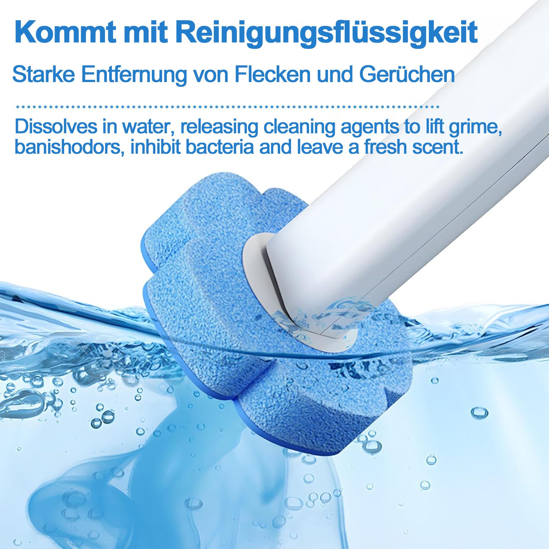 Mutig WC-Reinigungsbürste WC Bürsten Set Einweg mit 18 Stück WC Reiniger, (Klobürste mit verlängertem Griff und Wandhalterung), Toilettenbürste für Badezimmer,  – Bild 3 von 5