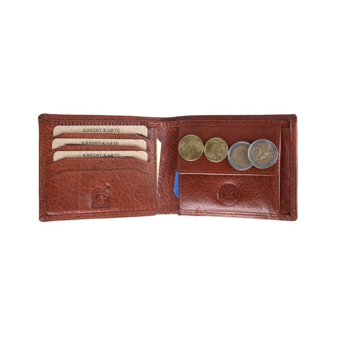 Münzfach Büffelleder Geldbörse Börse Schutz RFID Lederbörse Portemonnaie, Herren Männerbörse Brieftasche mit SHG Leder