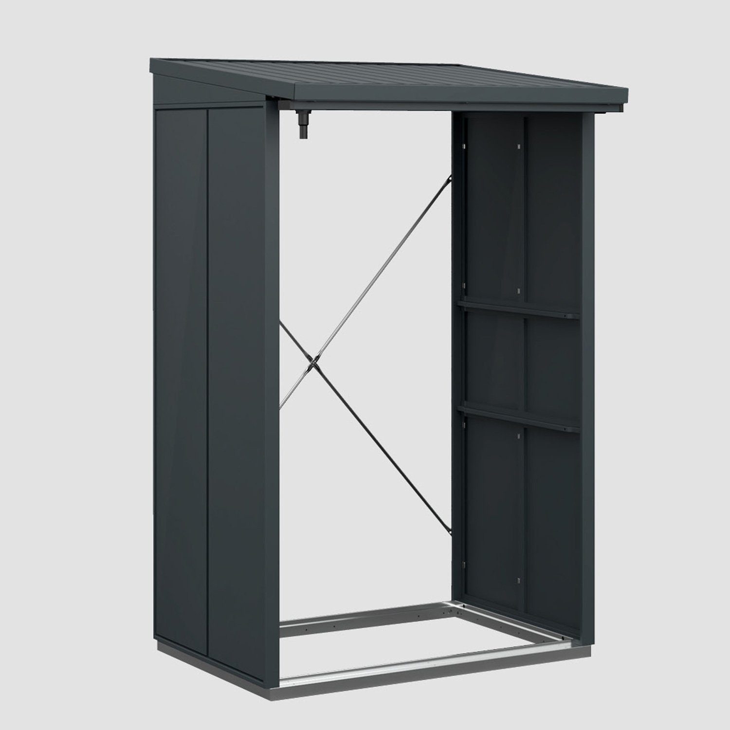 Hörmann Ecostar Kaminholzregal Elegant Typ aus Metall (123 x 103 x 198 cm (T x B x H), feuerverzinktes Stahlblech