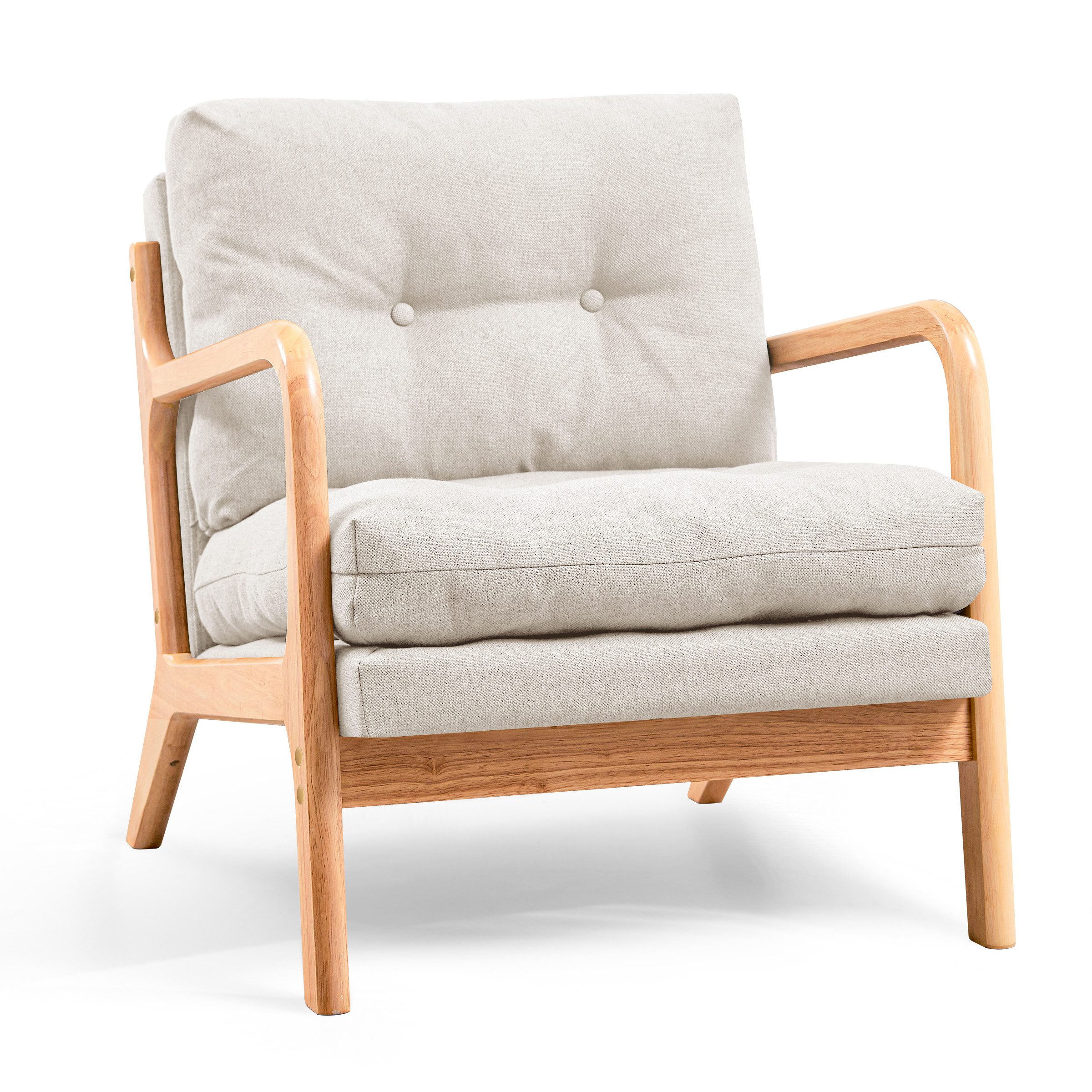 SUBRTEX Loungesessel Comfort Cushion mit Holzarmlehne Loungesessel,TV-Sessel