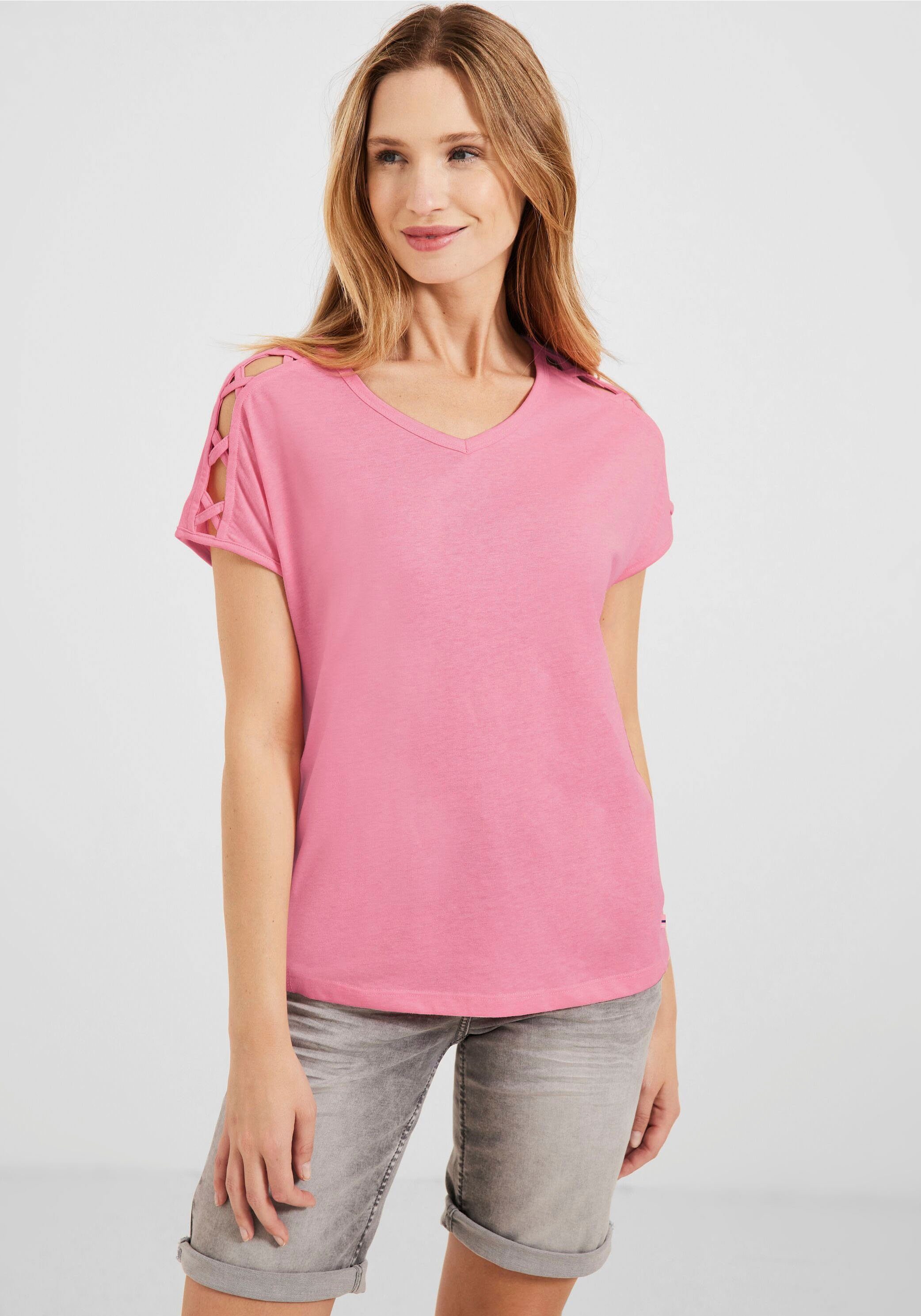 Cecil T-Shirt mit schönen Cut-Out-Details soft pink