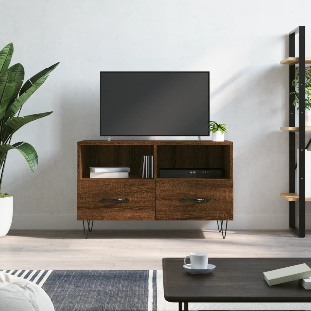 cm Holzwerkstoff 80x36x50 Braun furnicato TV-Schrank Eichen-Optik