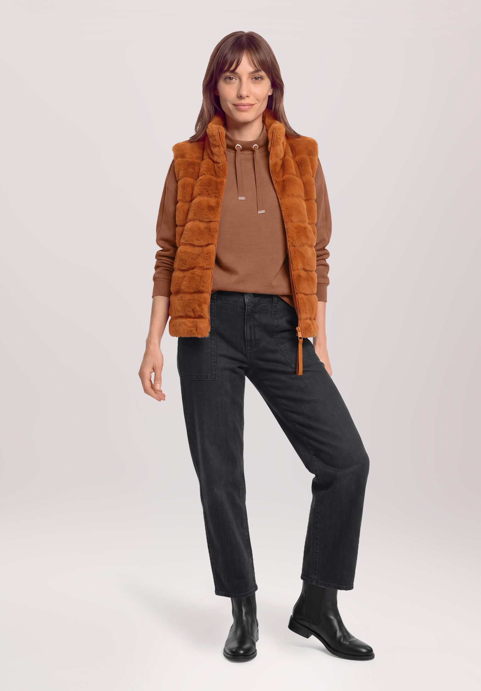 Betty&Co Plüschweste Damen mit Stehkragen